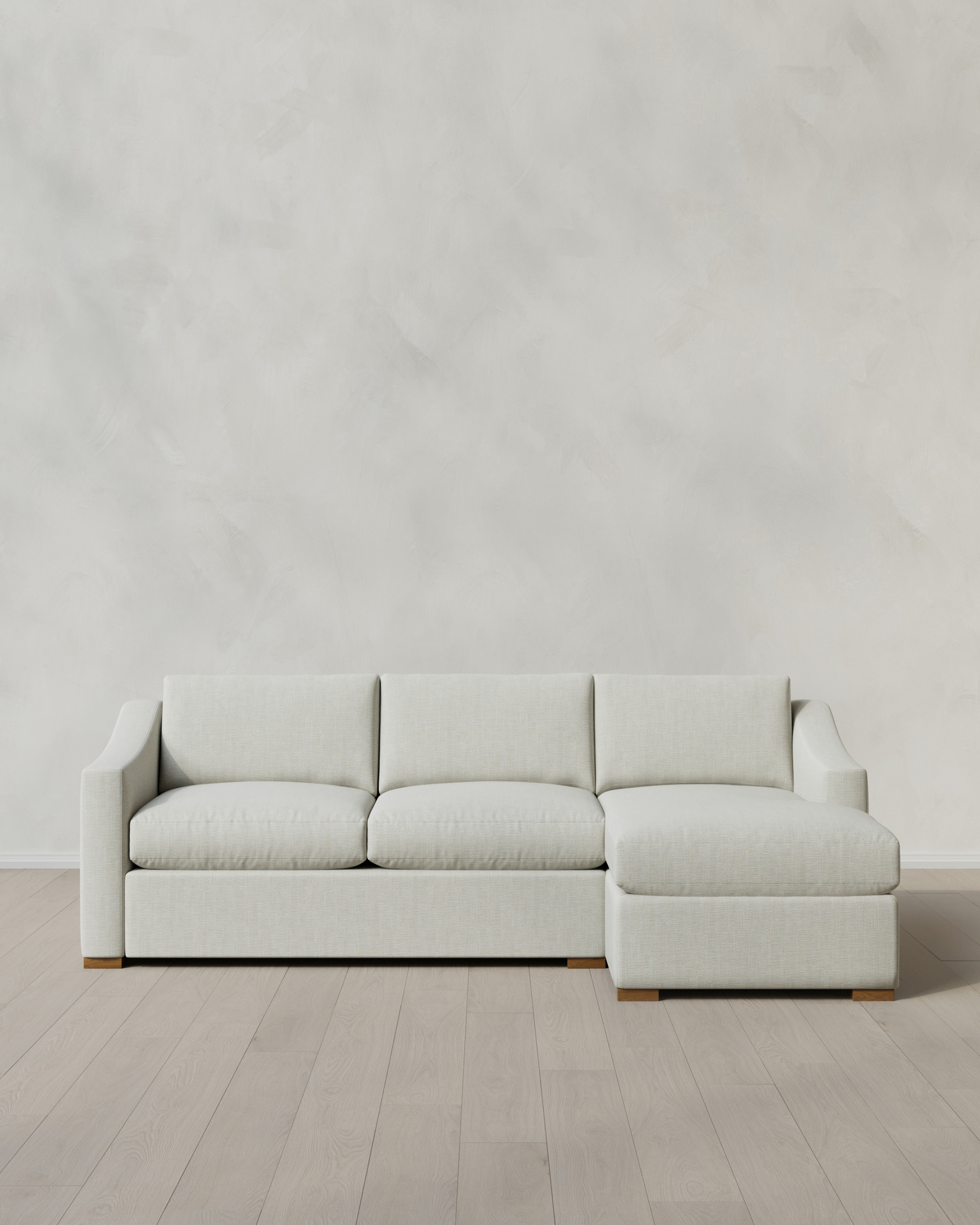 Sorrell Hollis Slope Arm Chaise Sectional in Performance Chenille Linen Blend