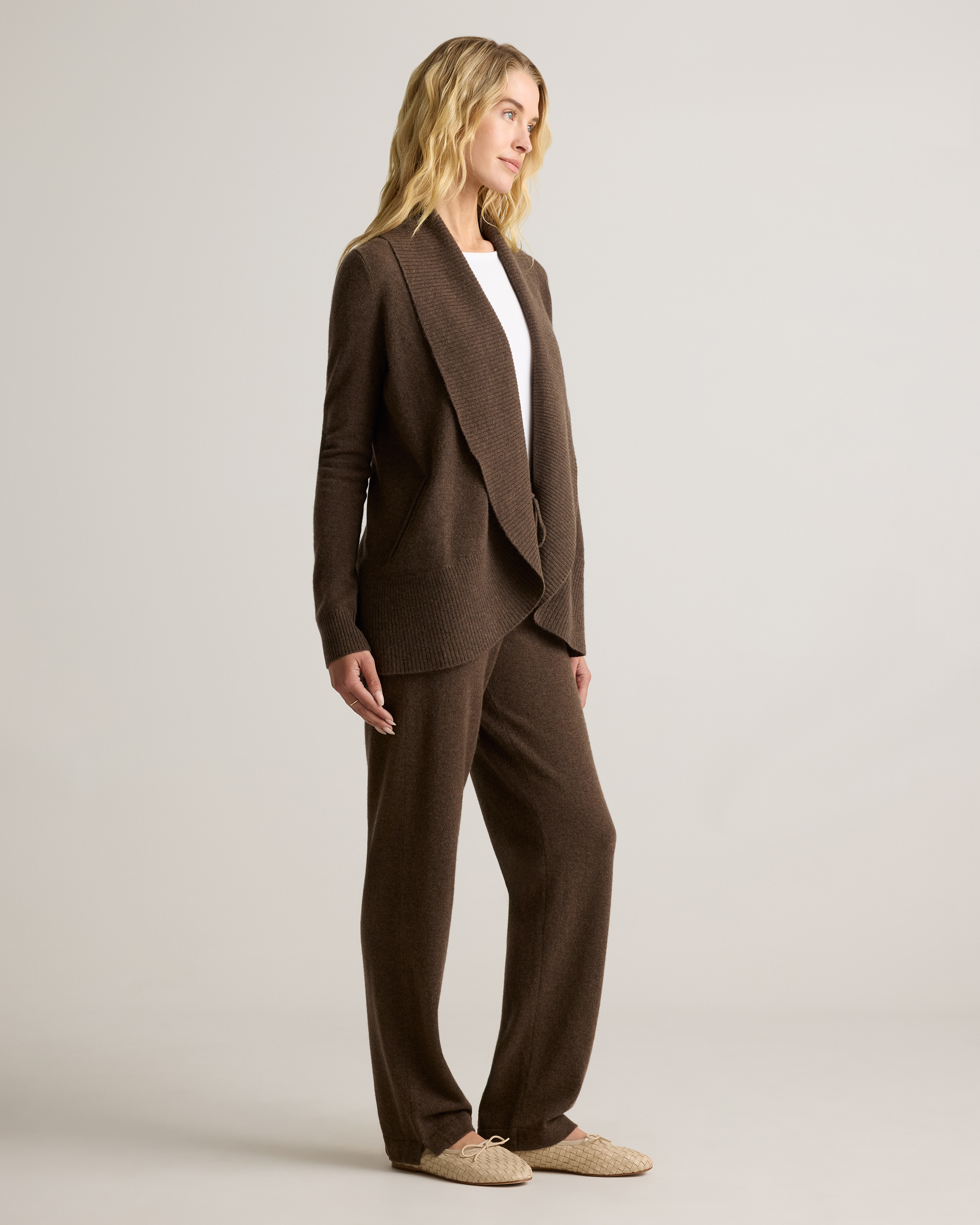 Mongolian Cashmere Open Cardigan Sweater