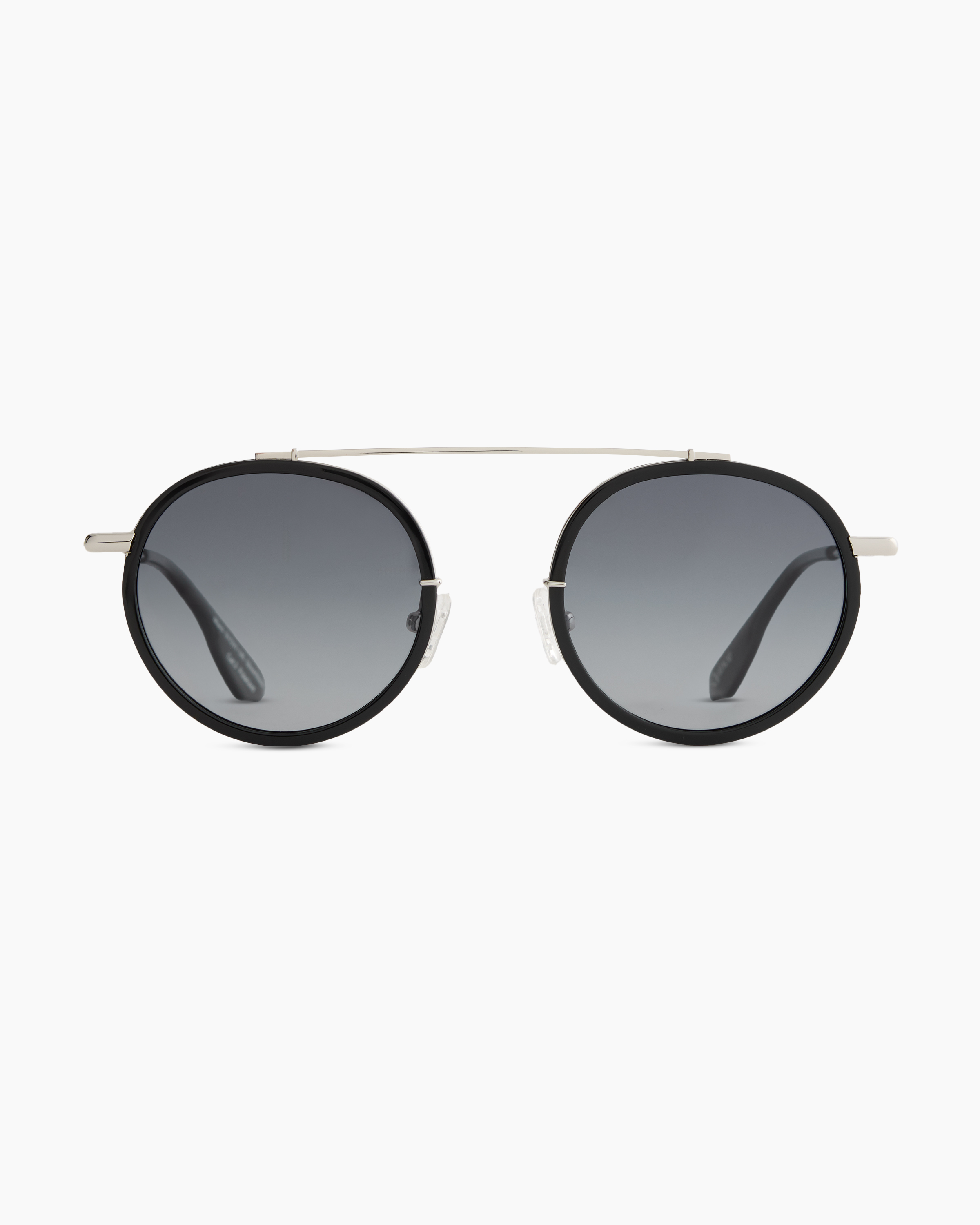 Silver/Black with Grey gradient lens Miami Polarized Stainless Steel Sunglasses