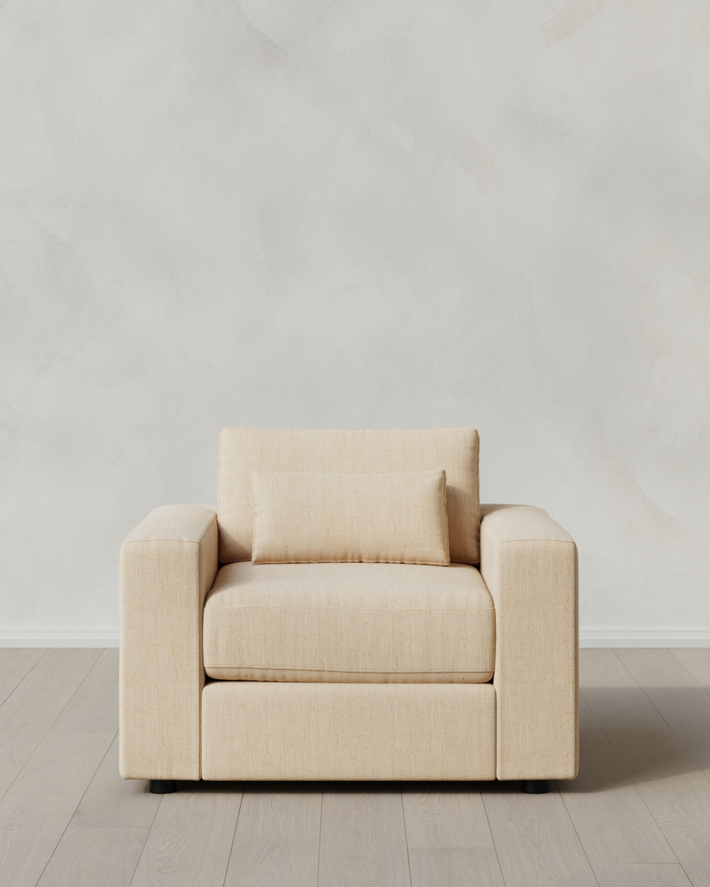 Eggshell Ashford Deep Seat Chair and a Half in Performance Chenille Linen Blend
