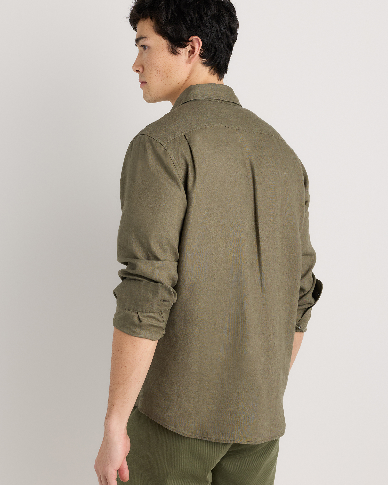olive green dress shirt Ferrell Women's CORE Short Sleeve Western Medium %20Comfort Marcia Oversized Shirt In Khaki
