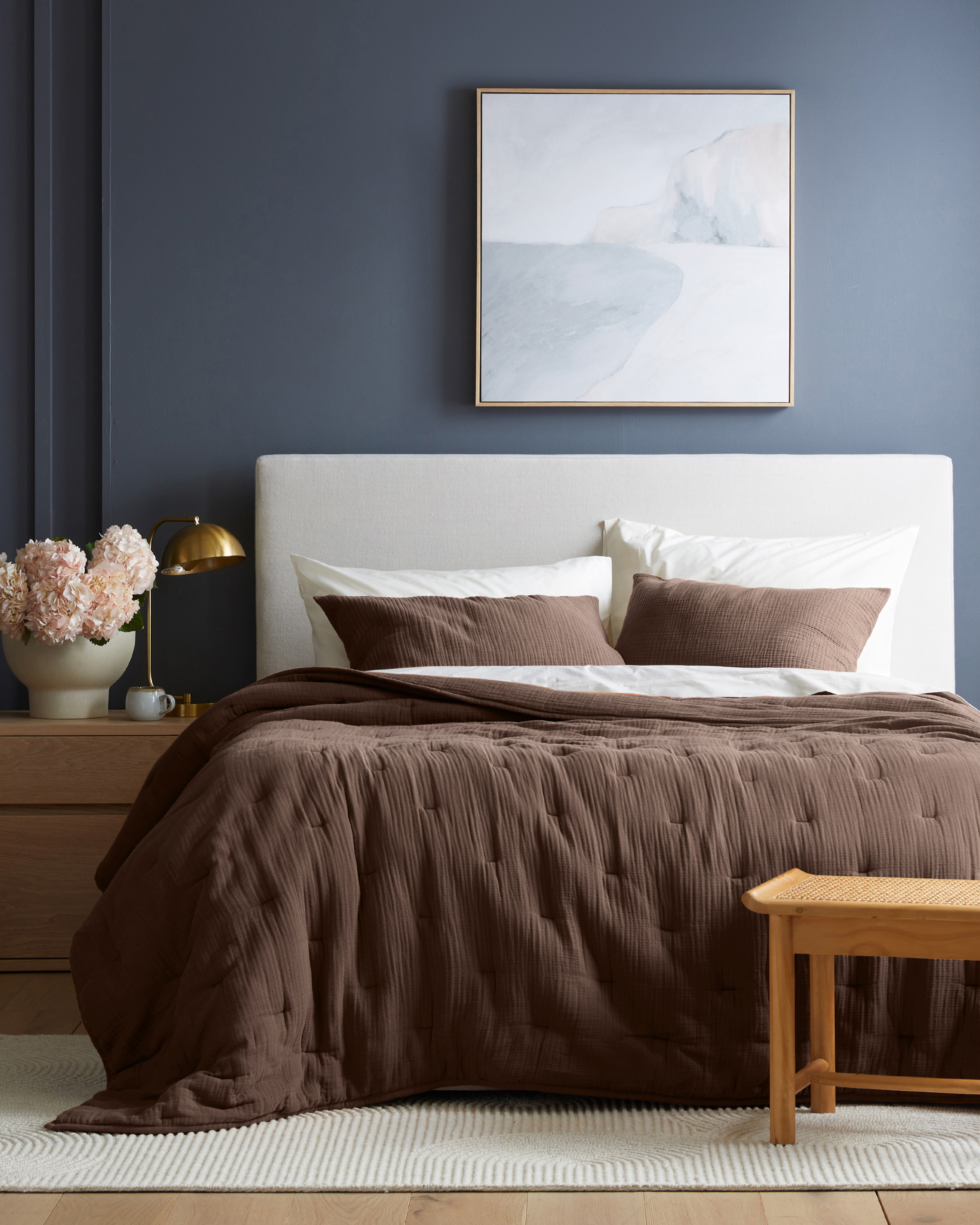 Chocolate Organic Airy Gauze Dream Quilt