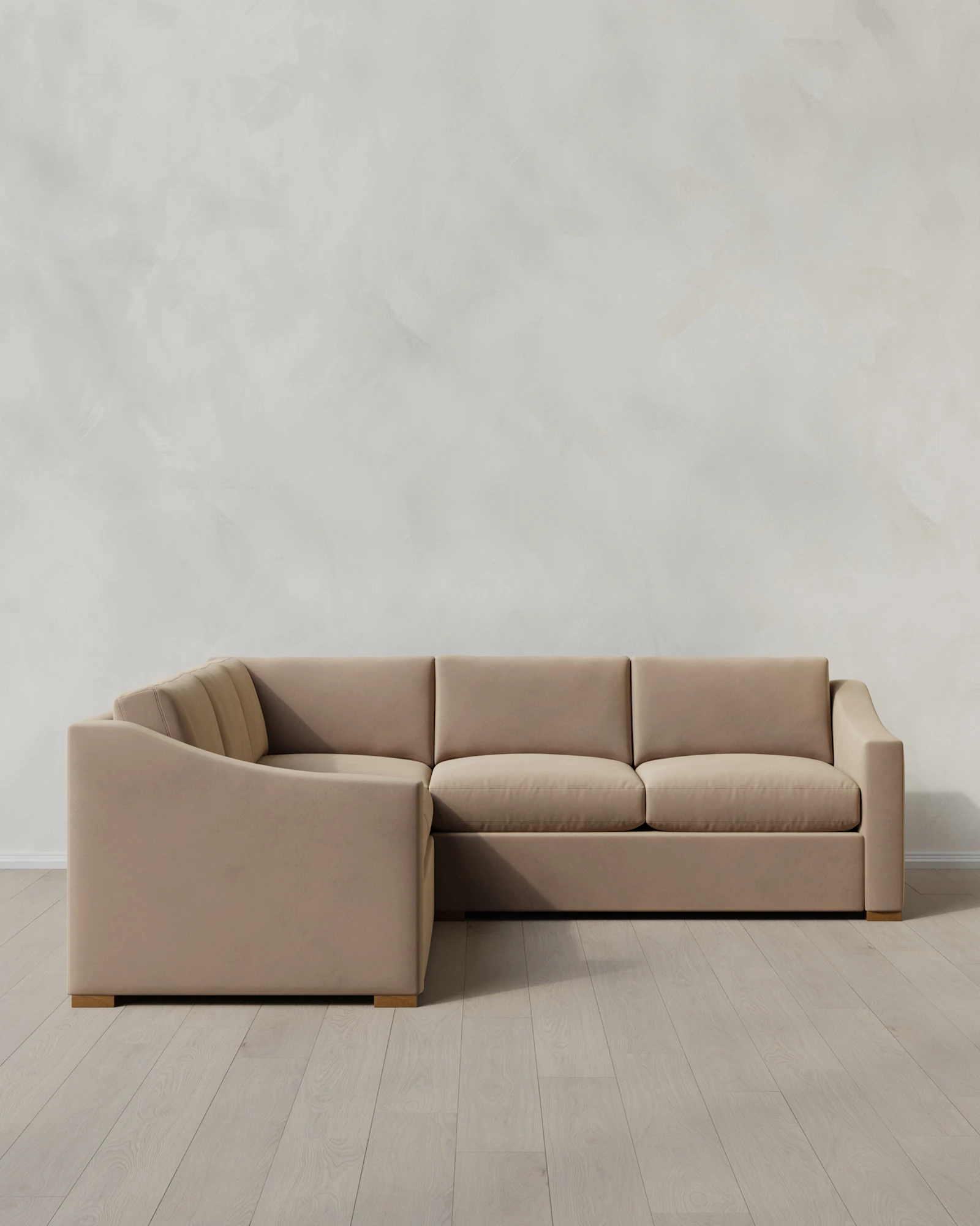 Hollis Slope Arm L Sectional in Performance Velvet