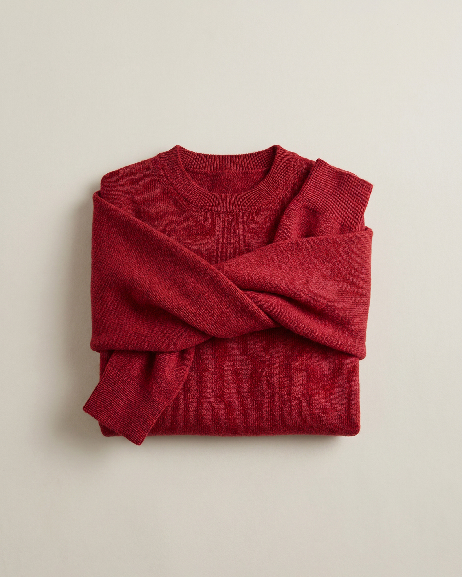 Varsity Red Mongolian Cashmere Crewneck Sweater