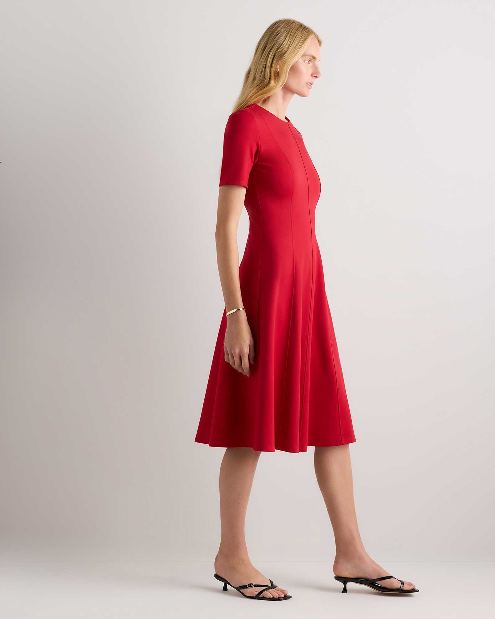 short sleeve midi dress with sleeves Black Short Sleeve V Neck Midi Dress With Pockets