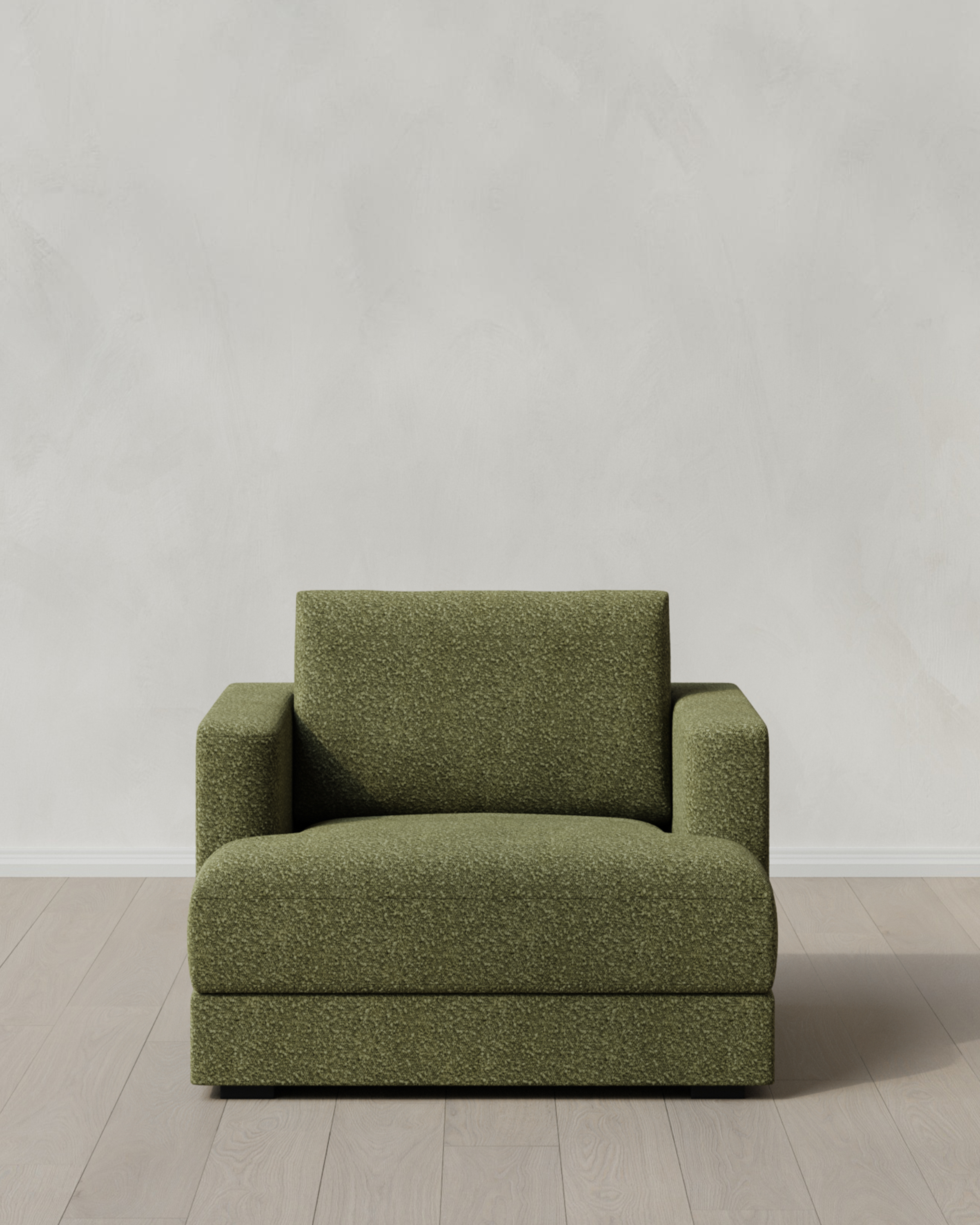 Fern Sierra Curved Arm Accent Chair in Performance Boucle