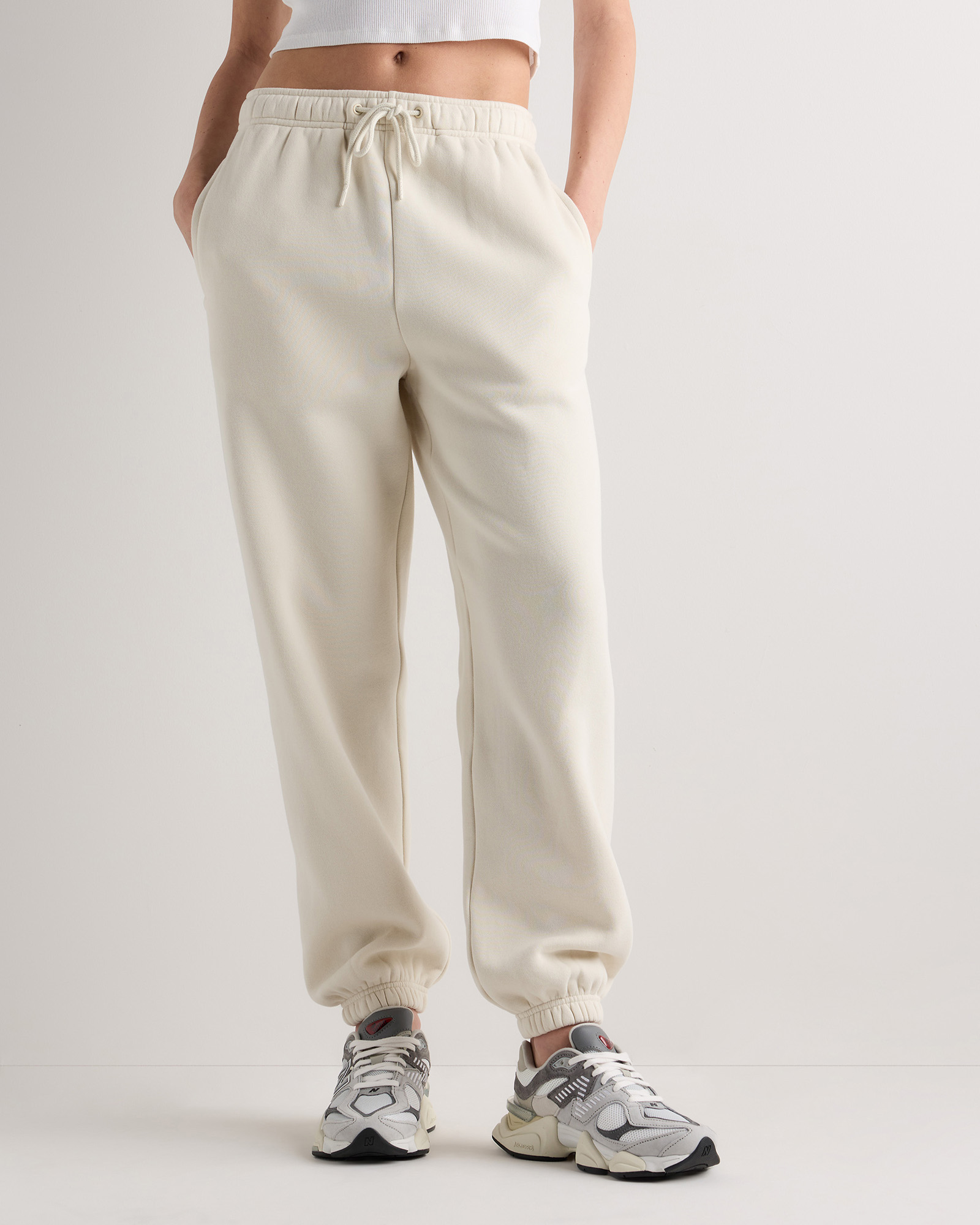 Linen White Jogger en molleton de tous les jours