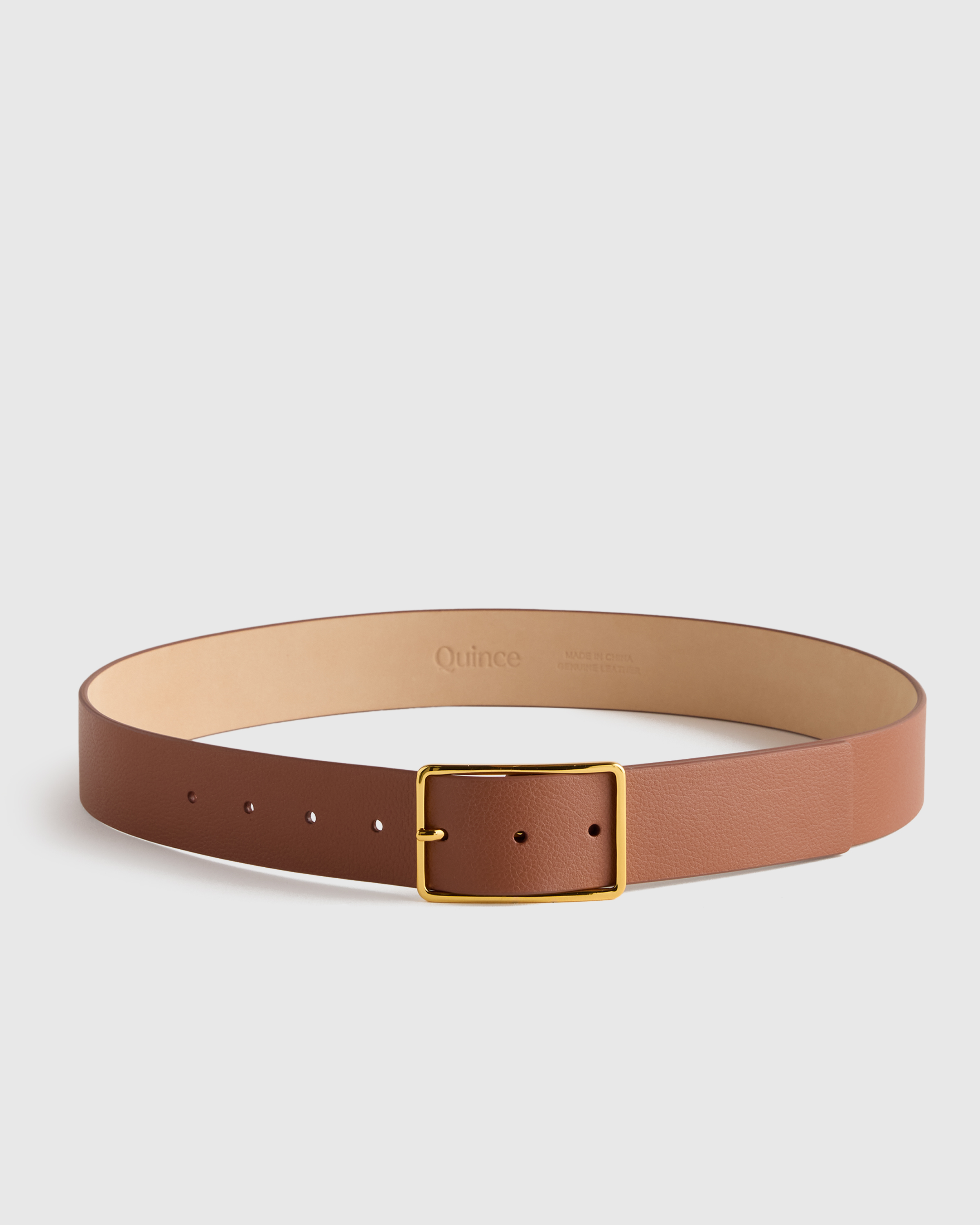 Nutmeg Siena Rectangle European Leather Belt