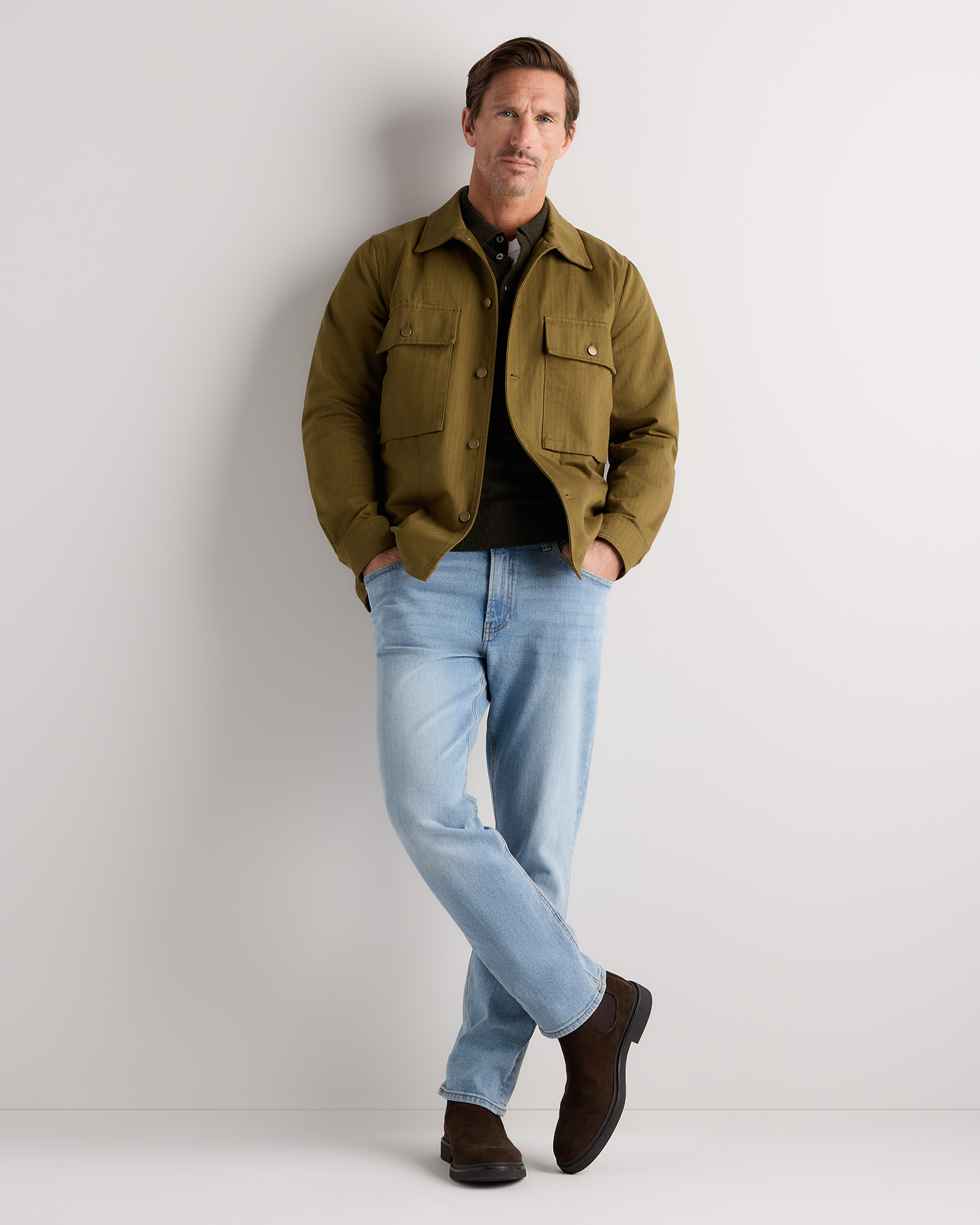 100% Organic Herringbone Twill Shirt Jacket