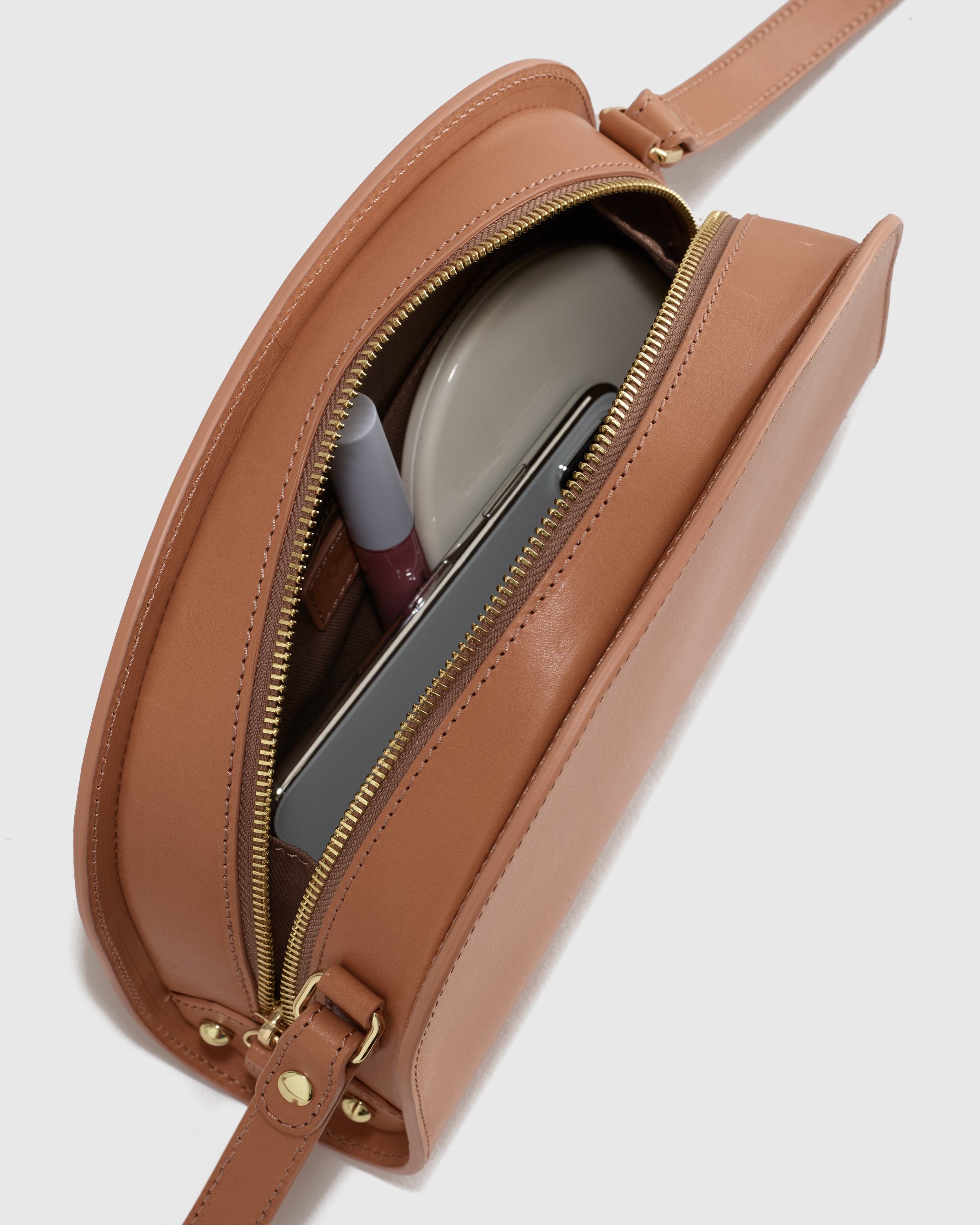 Italian Leather Dome Crossbody