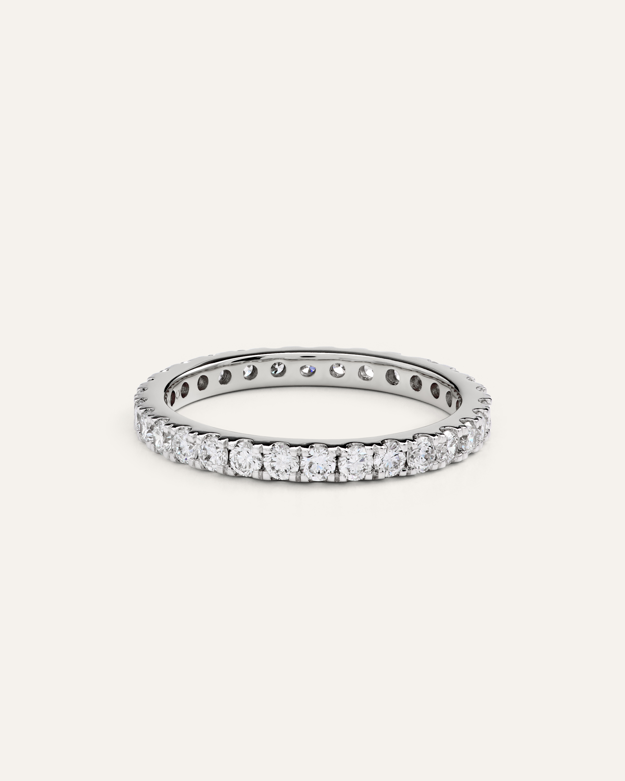 White Gold 14K Gold Lab Grown Diamond Pave Eternity Band - 1ctw