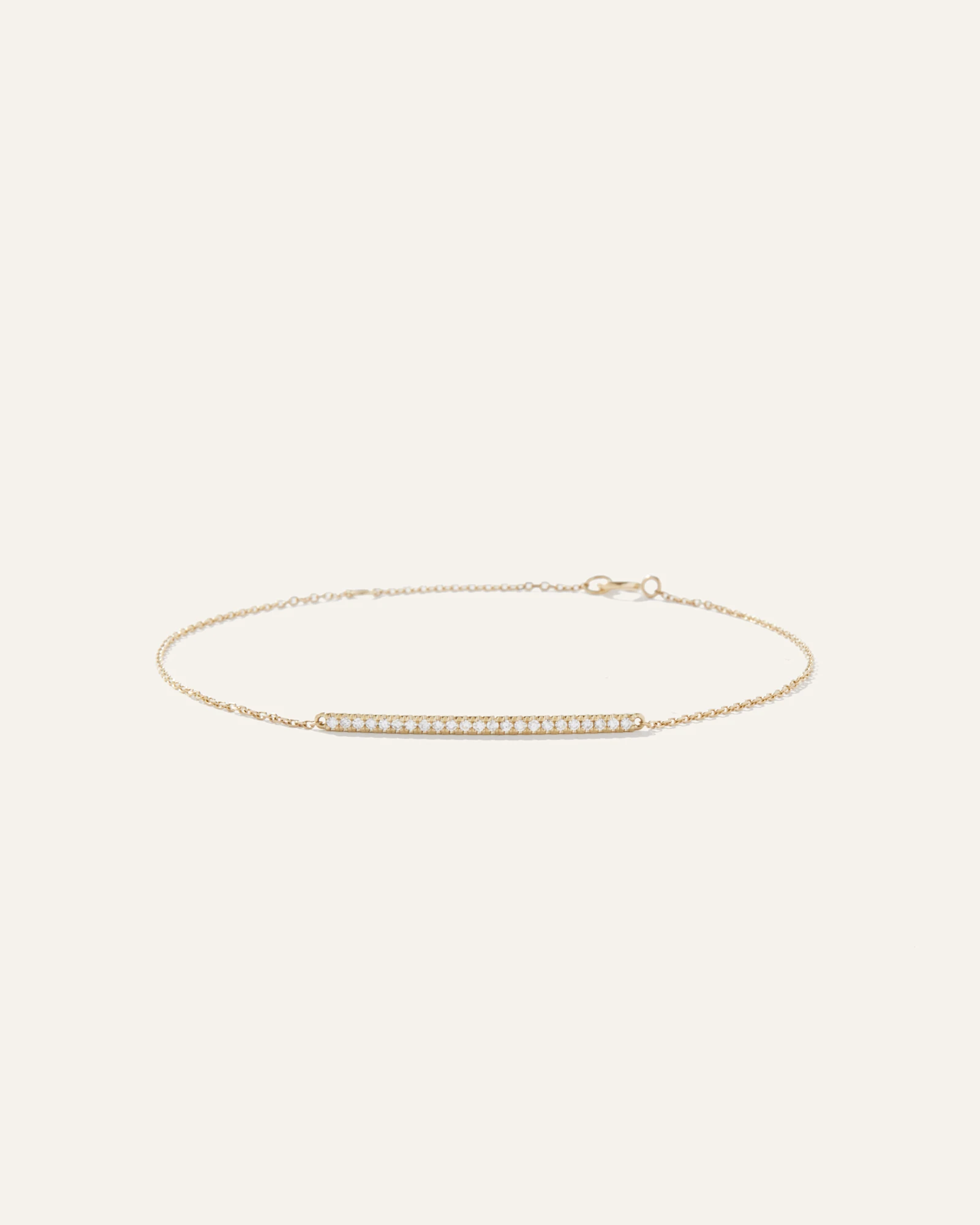 14K Gold Pave Diamond Bar Bracelet in Yellow Gold