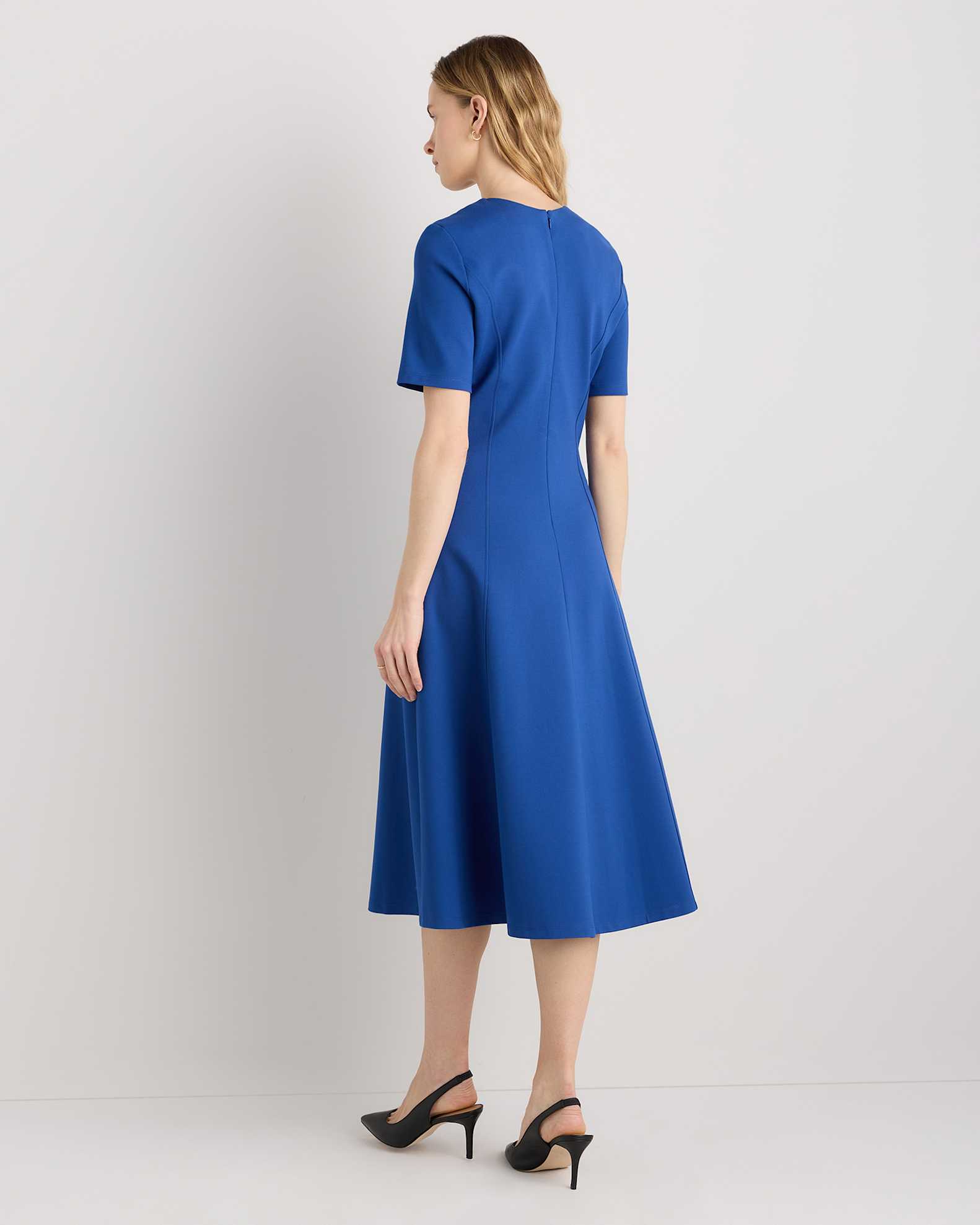Ultra-Stretch Ponte Short Sleeve Midi Dress Ultra-Stretch Ponte Short Sleeve Midi Dress