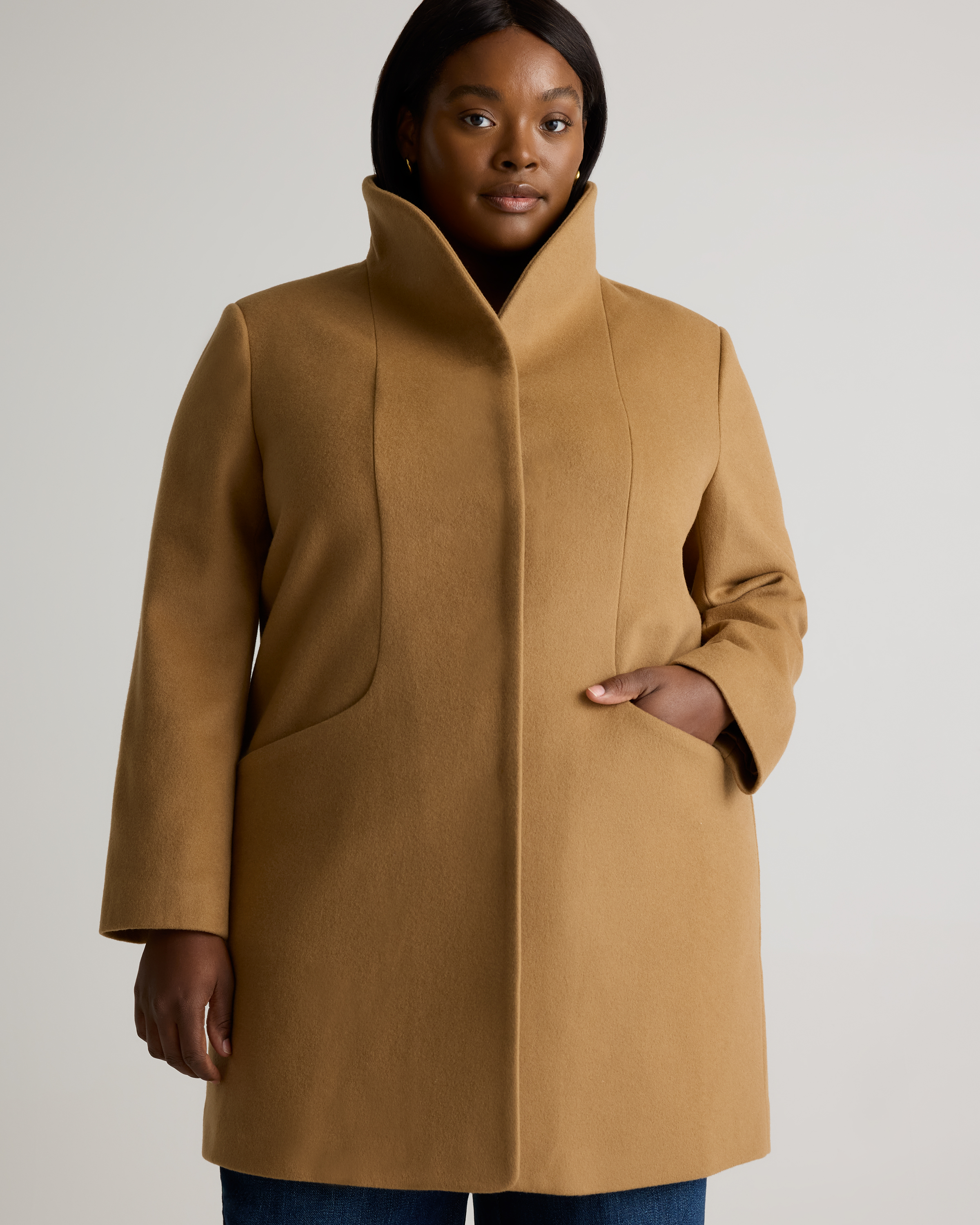 Italian Wool Cocoon Coat - Plus Size