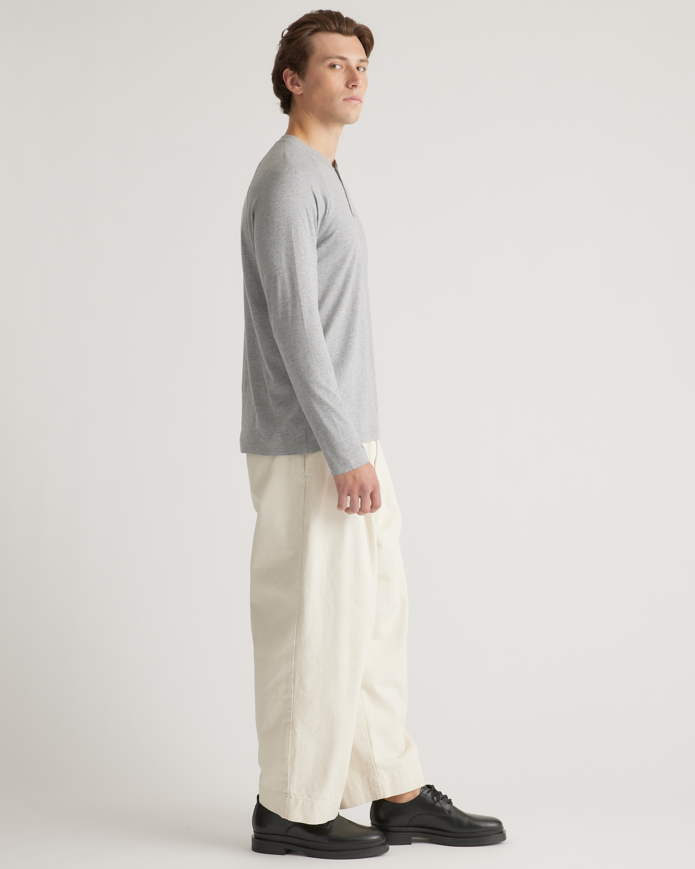 HENLEY NECK TEE POLY FLEECE　POLARTEC® Cotton Modal Short Sleeve Henley Tee