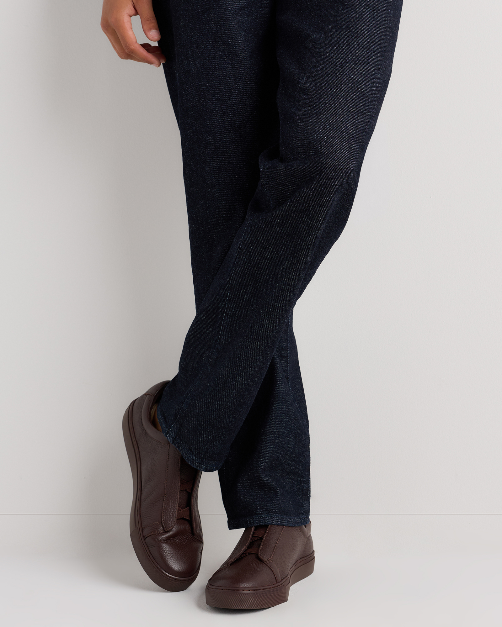 Deerskin Tailored Sneaker in Brunette