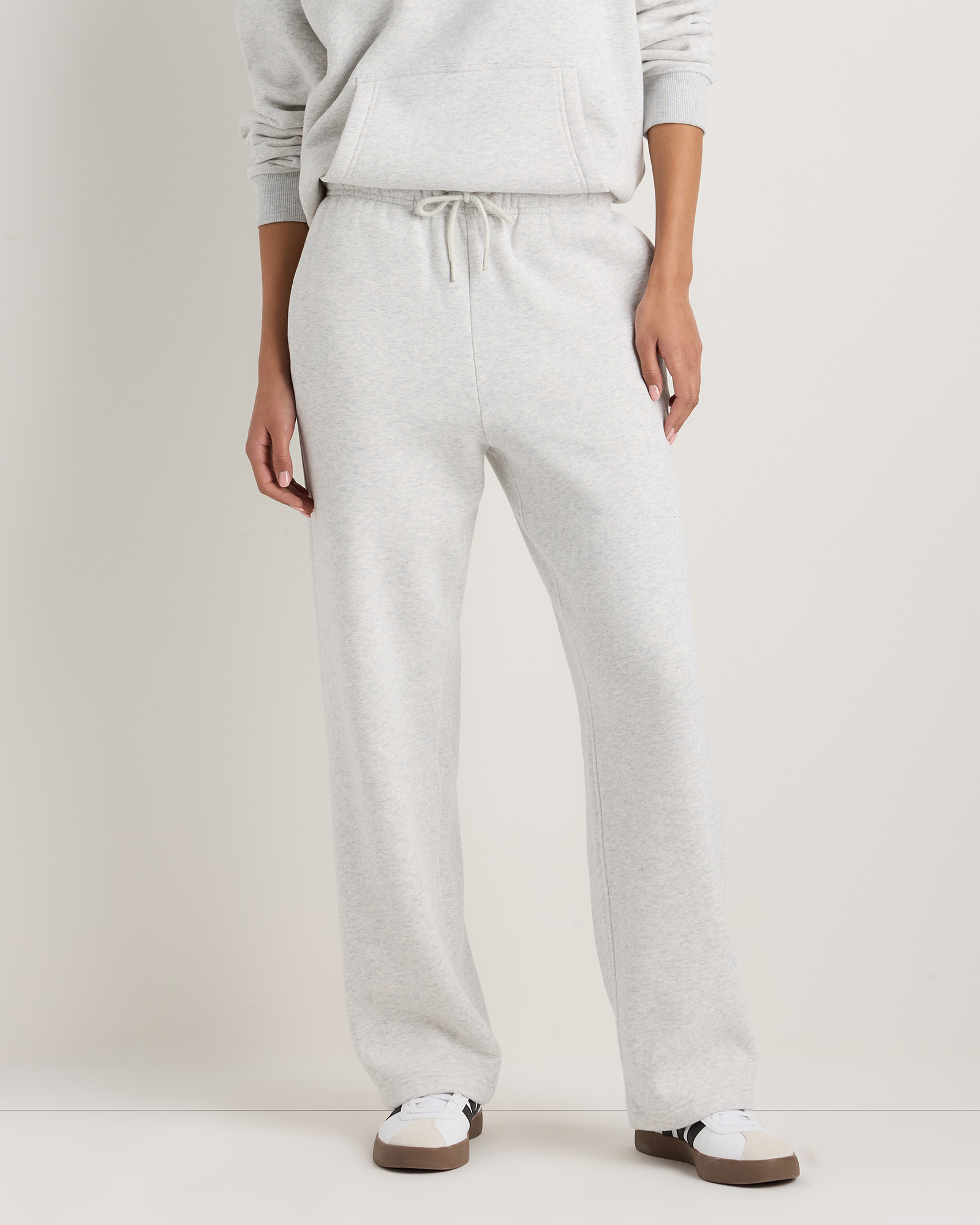 Quince Women's Everyday Fleece Straight Leg Sweatpants In Gray