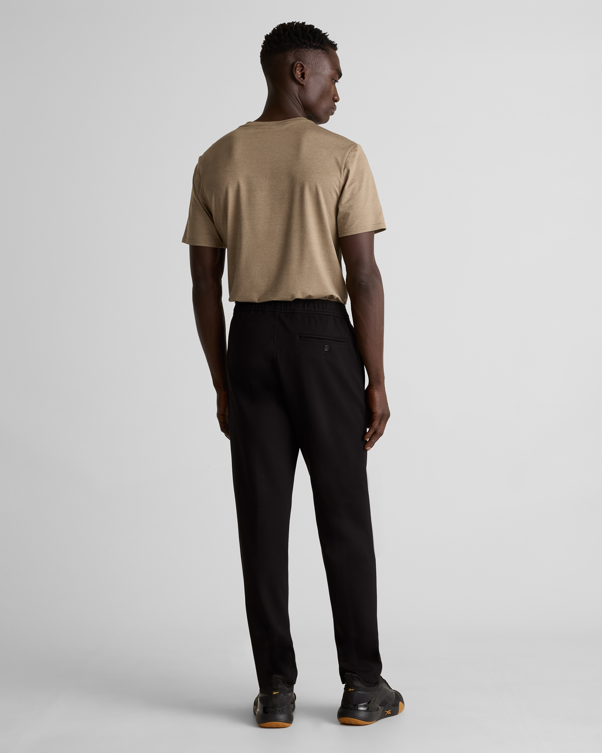 Stretch Knit Pintuck Trouser in Black