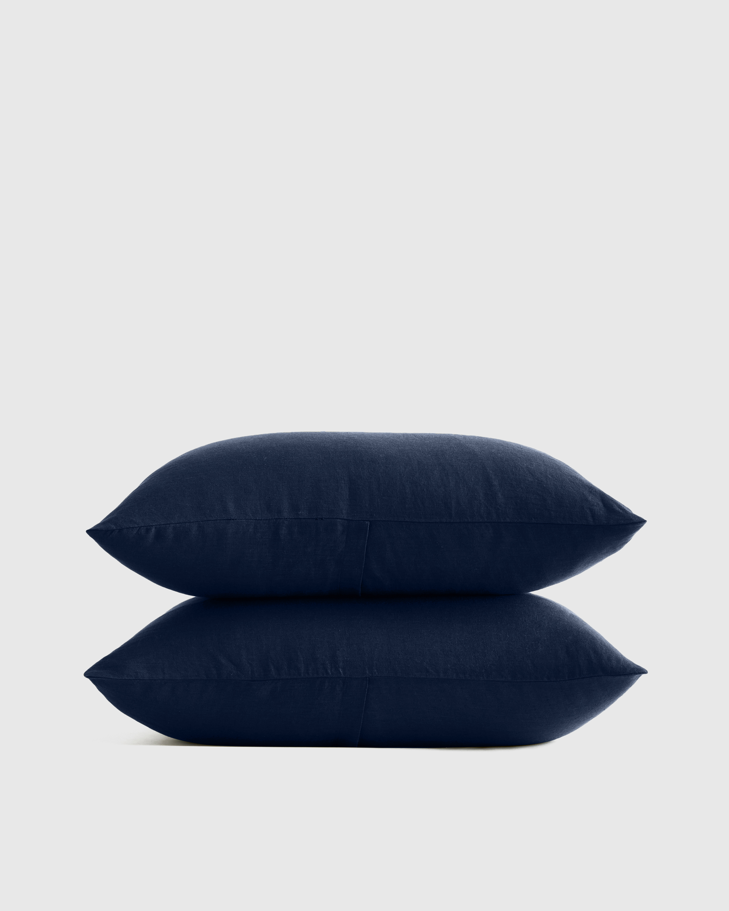 navy European Linen Sham Set