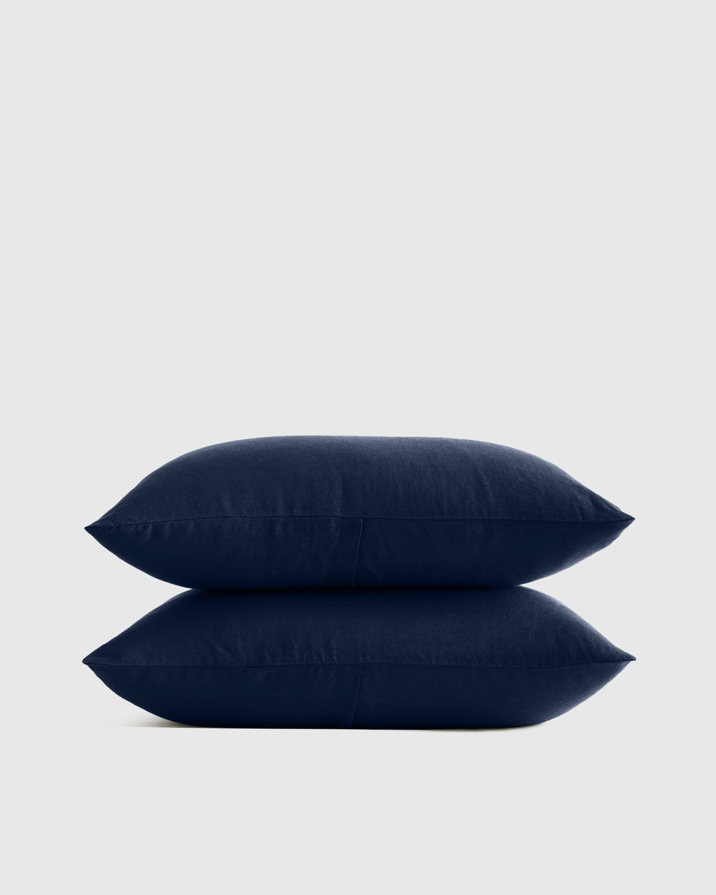 Navy European Linen Sham Set