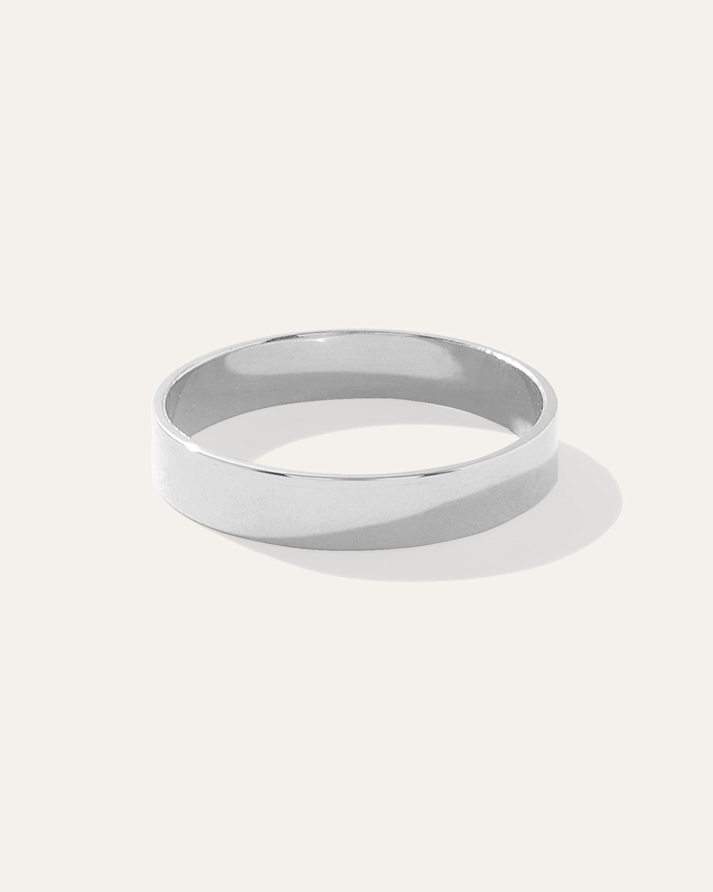 White Gold 14K Gold Lightweight Flat Edge Band