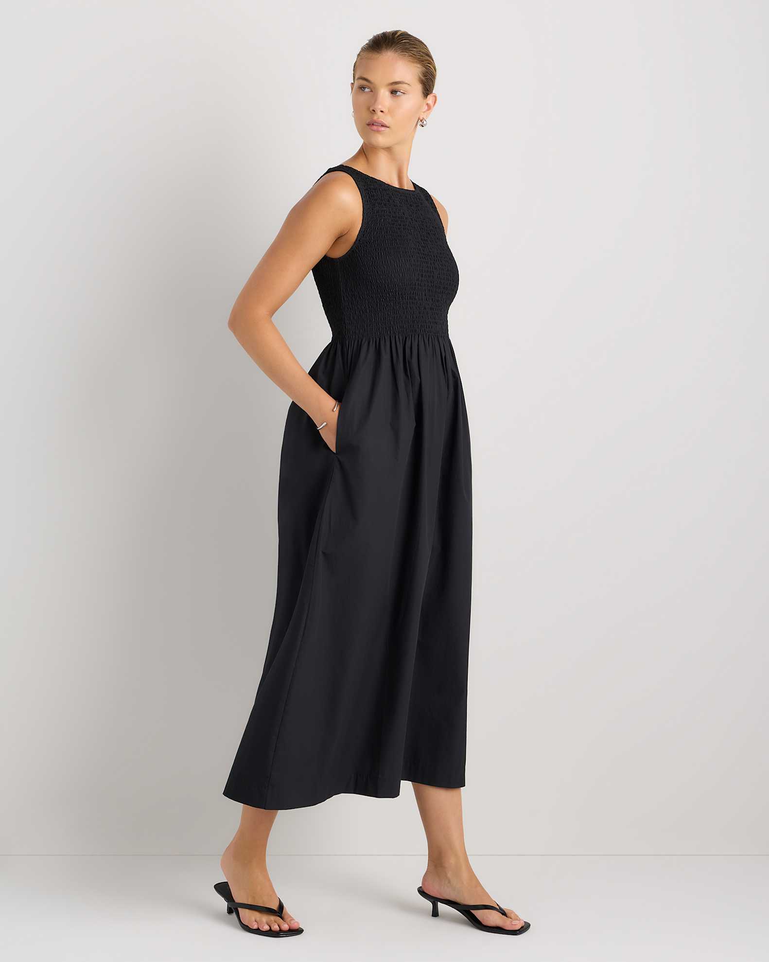 100% Organic Cotton Poplin Boat Neck Maxi Dress 100% Organic Cotton Poplin Boat Neck Maxi Dress