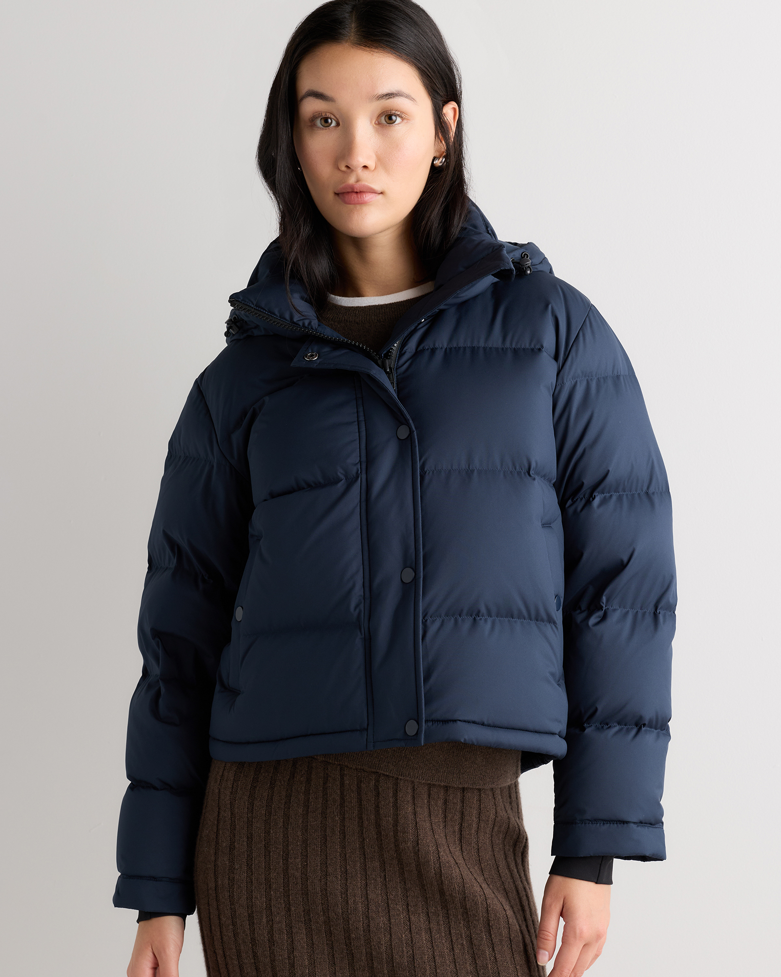 Atlas Navy Responsible Down Cropped Puffer Jacket