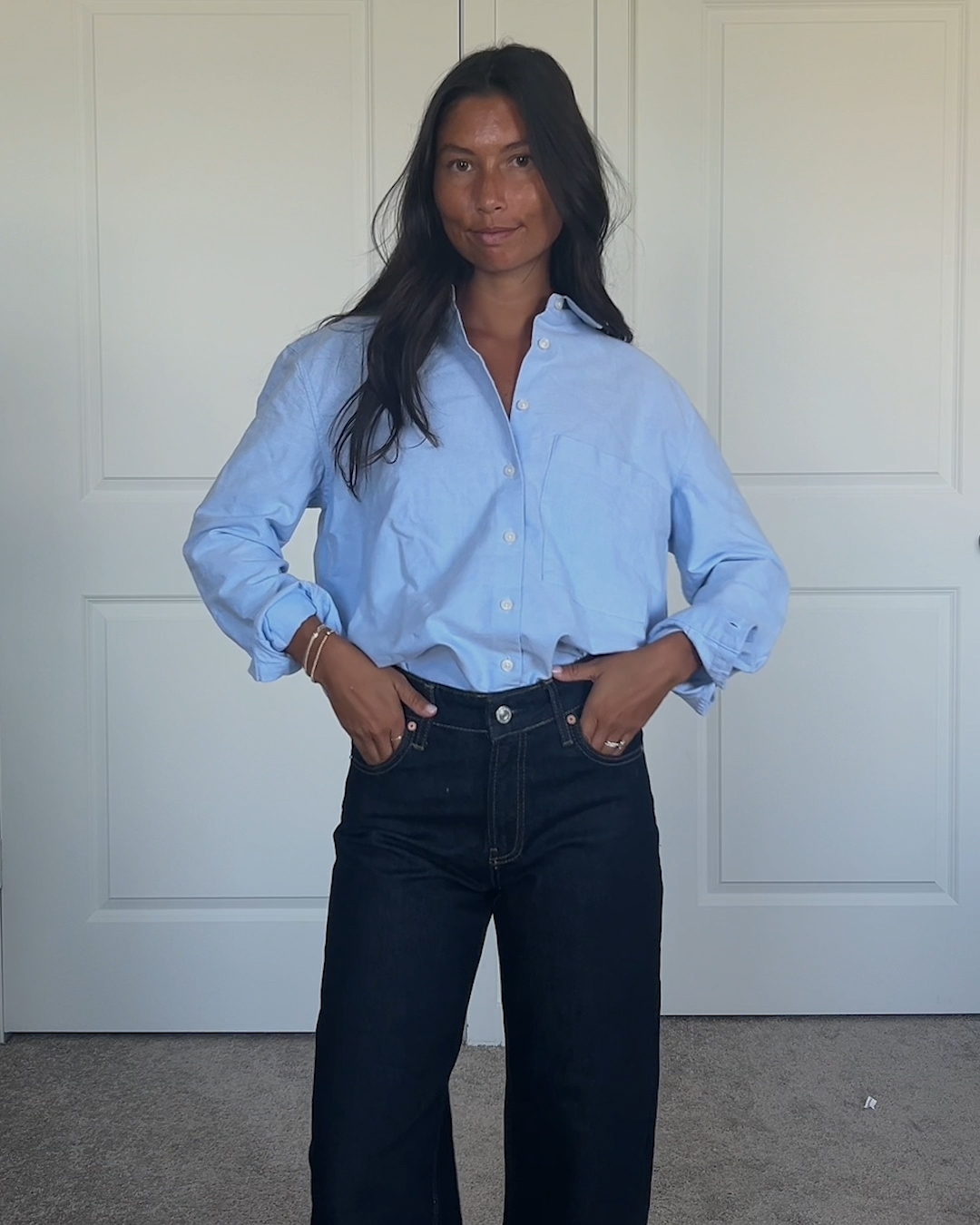 Organic Cotton Relaxed Oxford Shirt Blue Gabby Crays thumbnail (1)