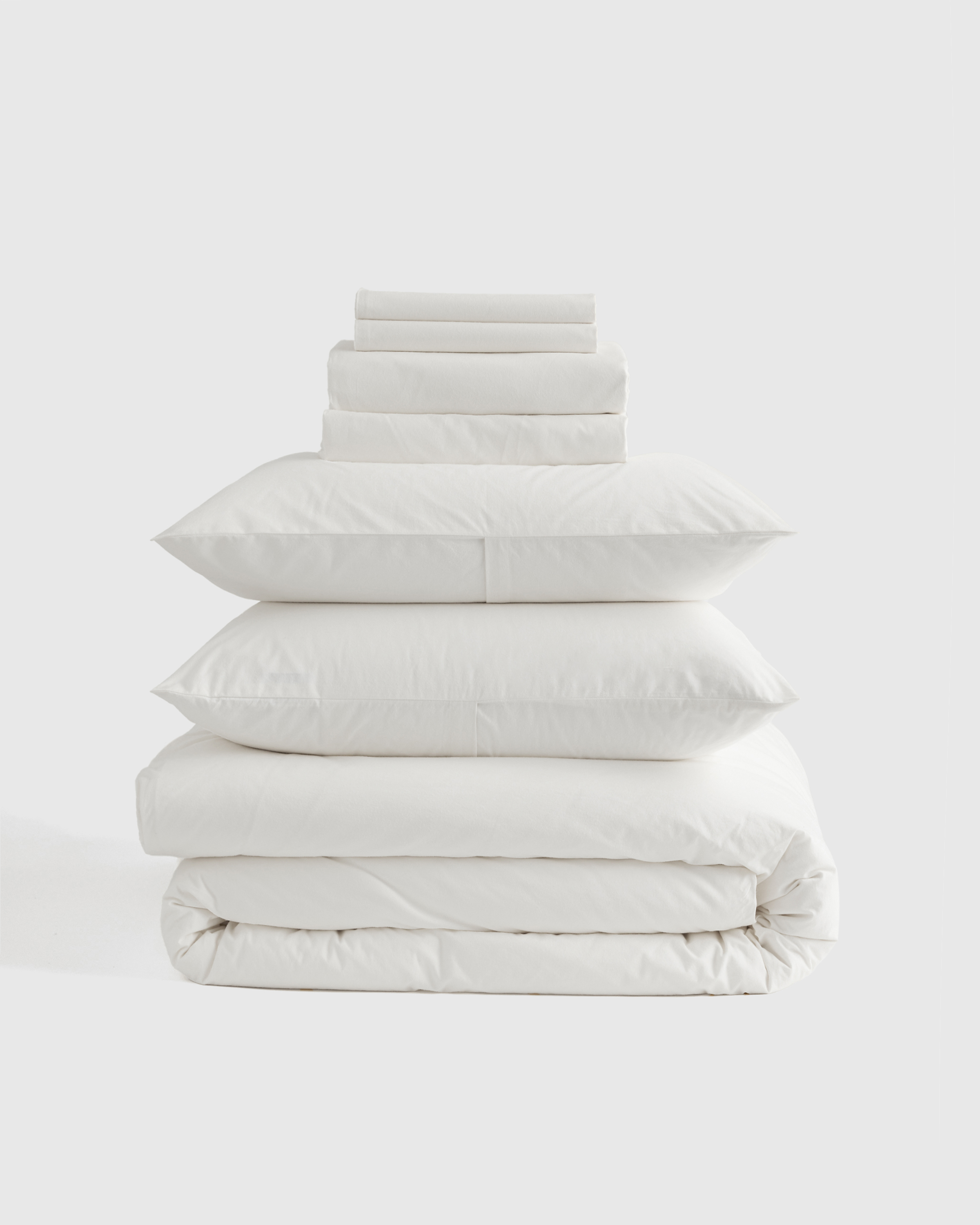 White Organic Brushed Cotton Deluxe Bedding Bundle