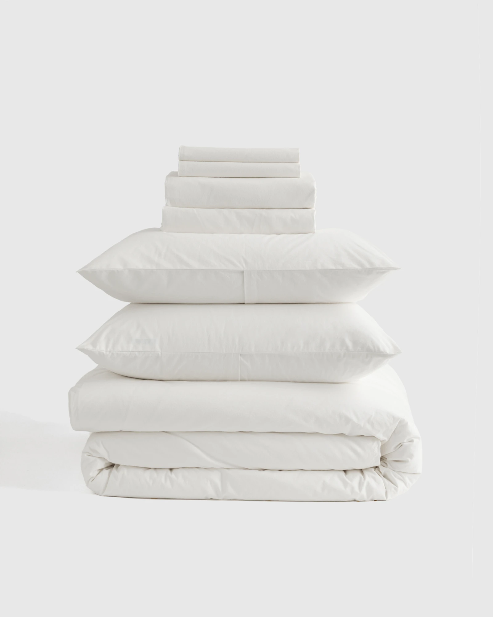 Organic Brushed Cotton Deluxe Bedding Bundle - Ivory, Queen