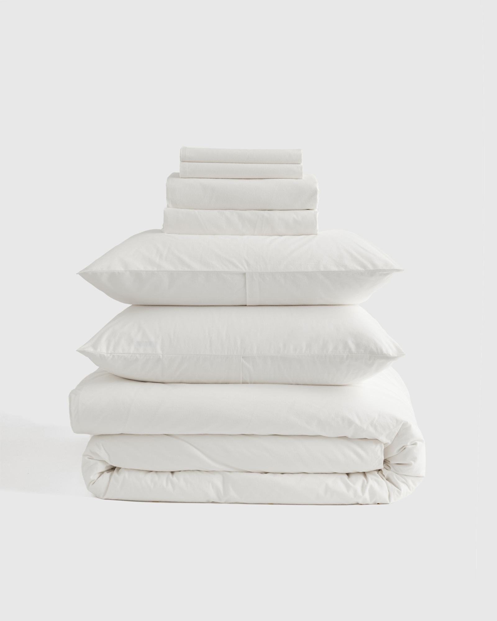 Organic Brushed Cotton Deluxe Bedding Bundle - King, White