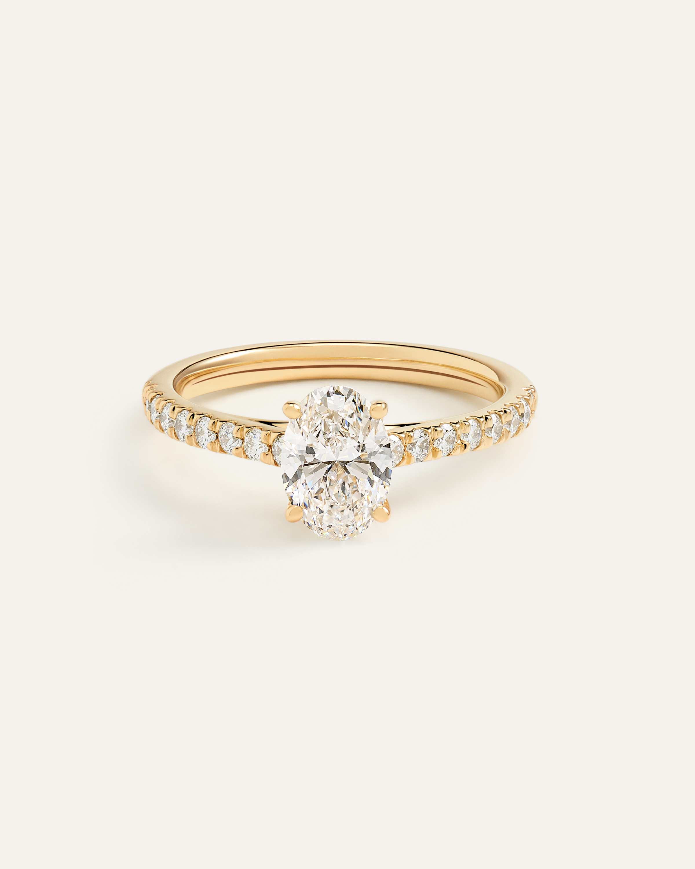 Lab Grown Diamond Oval Pave Trellis Cathedral Engagement Ring - 1ct ...