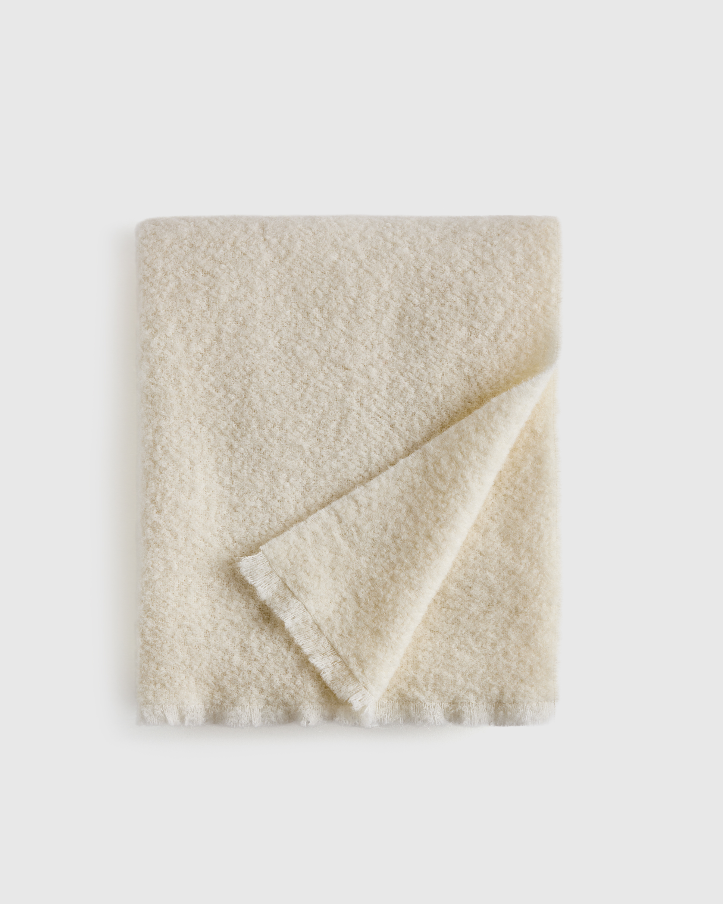 Ivory Alpaca Boucle Throw