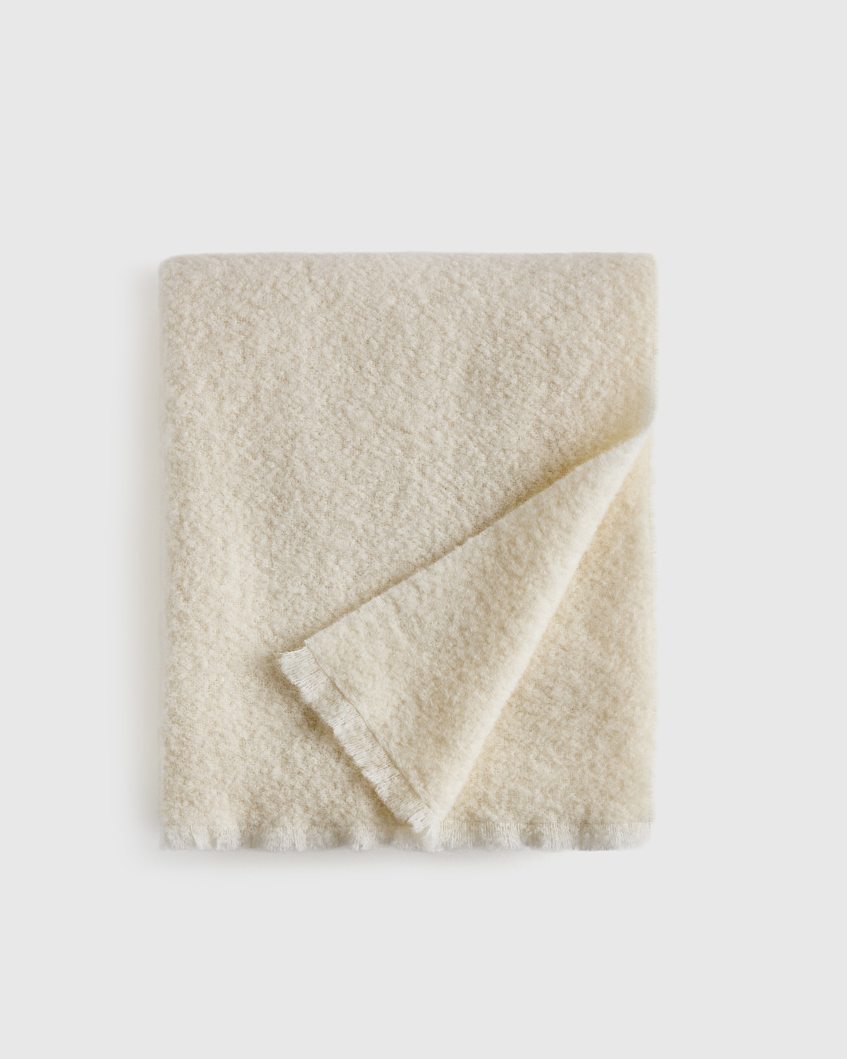 Quince Alpaca Boucle Throw in Ivory
