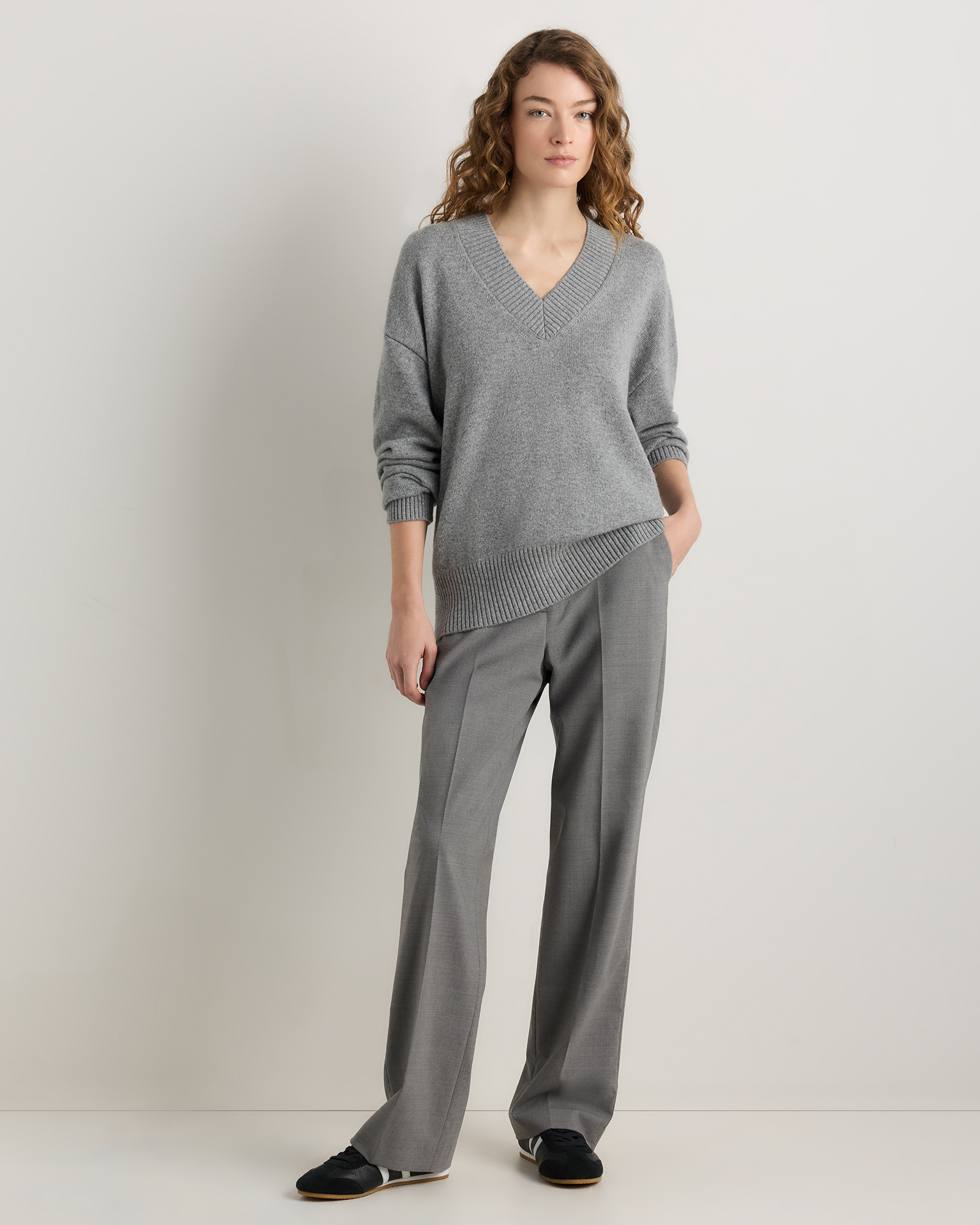 Mongolian Cashmere Oversized V-Neck Sweater