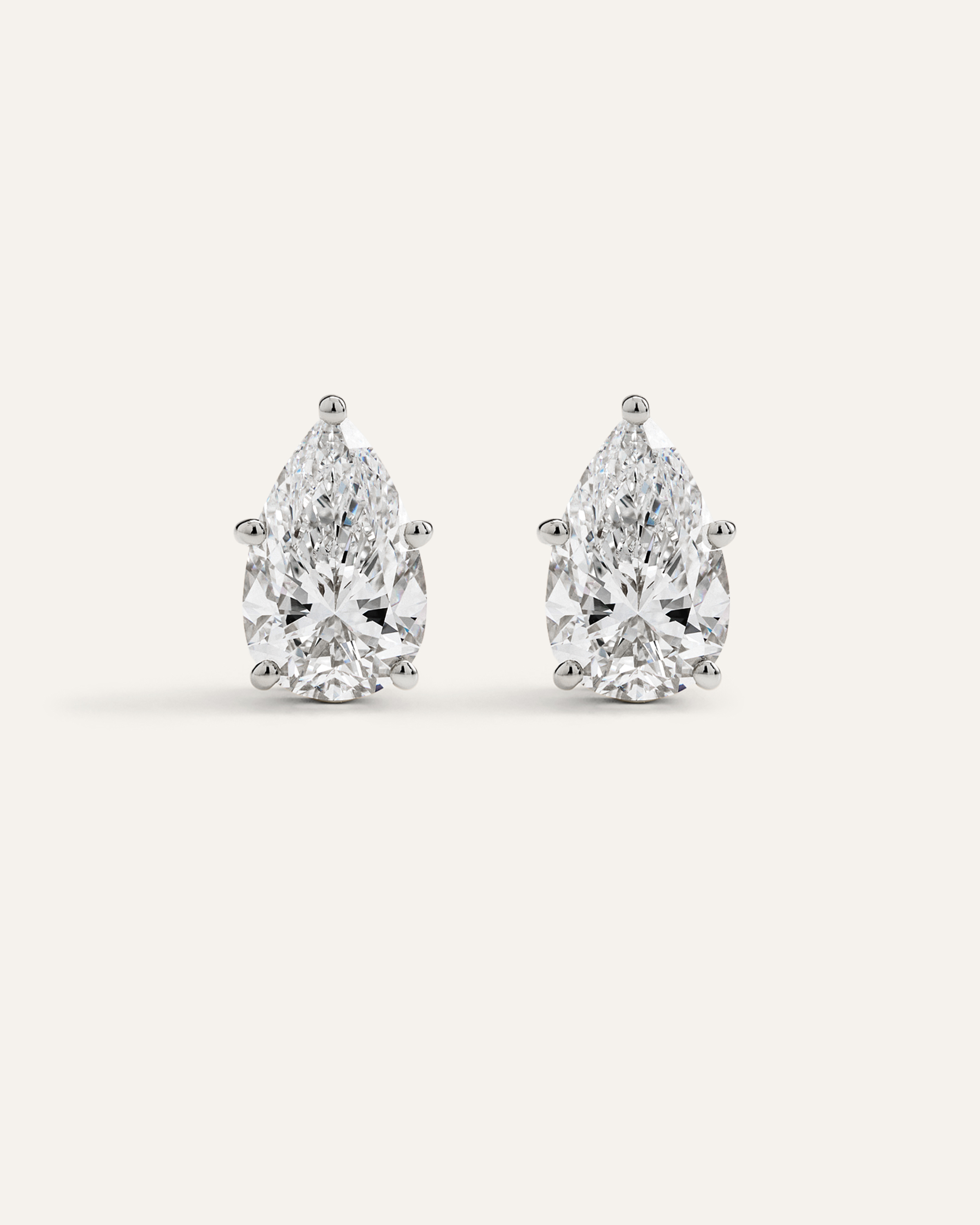 White Gold 14K Gold Lab Grown Diamond Statement Pear Studs - 10ctw