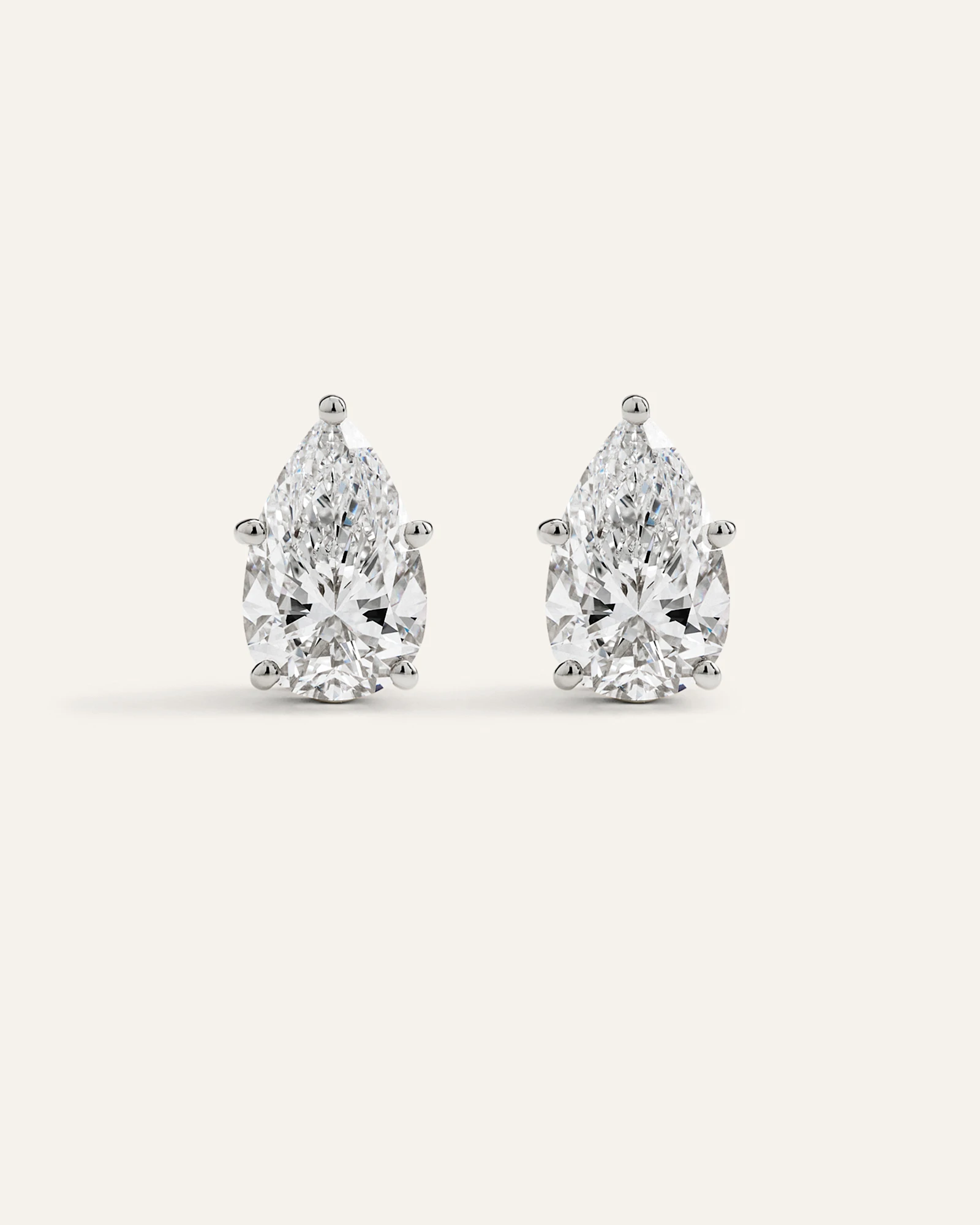 14K Gold Lab Grown Diamond Luxe Pear Studs - 10ctw
