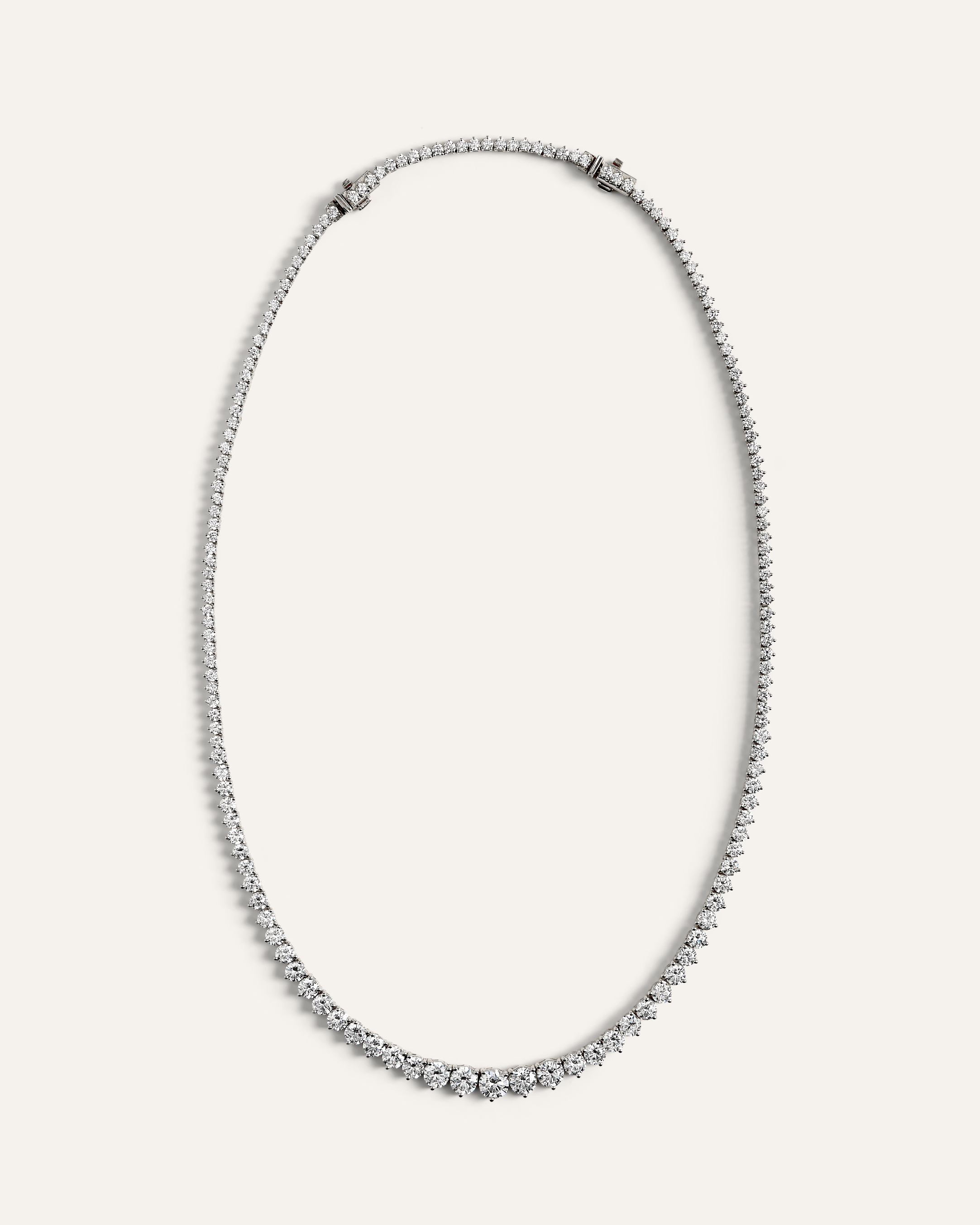 White Gold 14K Gold Lab Grown Diamond Graduated Tennis Necklace