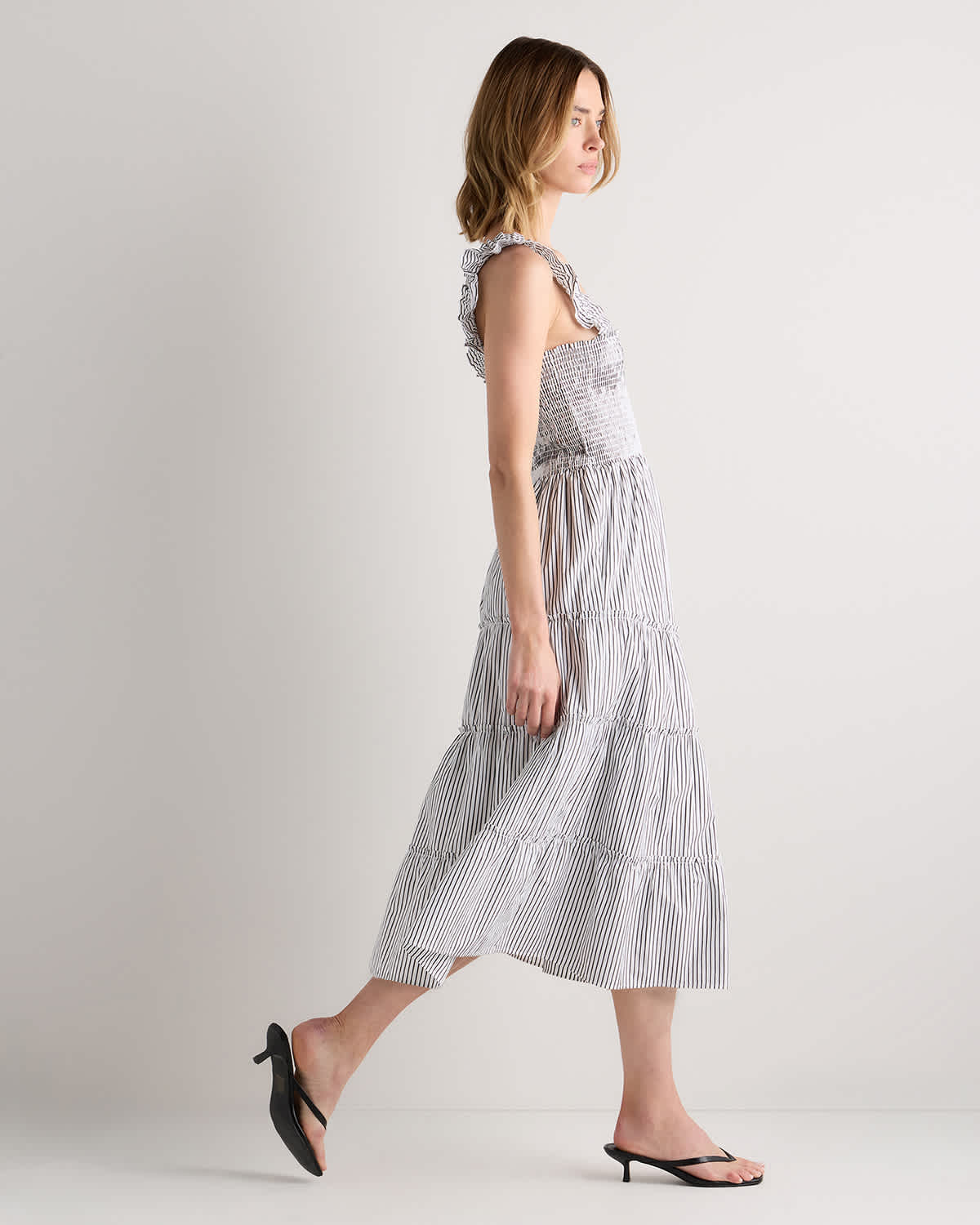 100% Organic Cotton Smocked Midi Dress 100% Organic Cotton Smocked Midi Dress