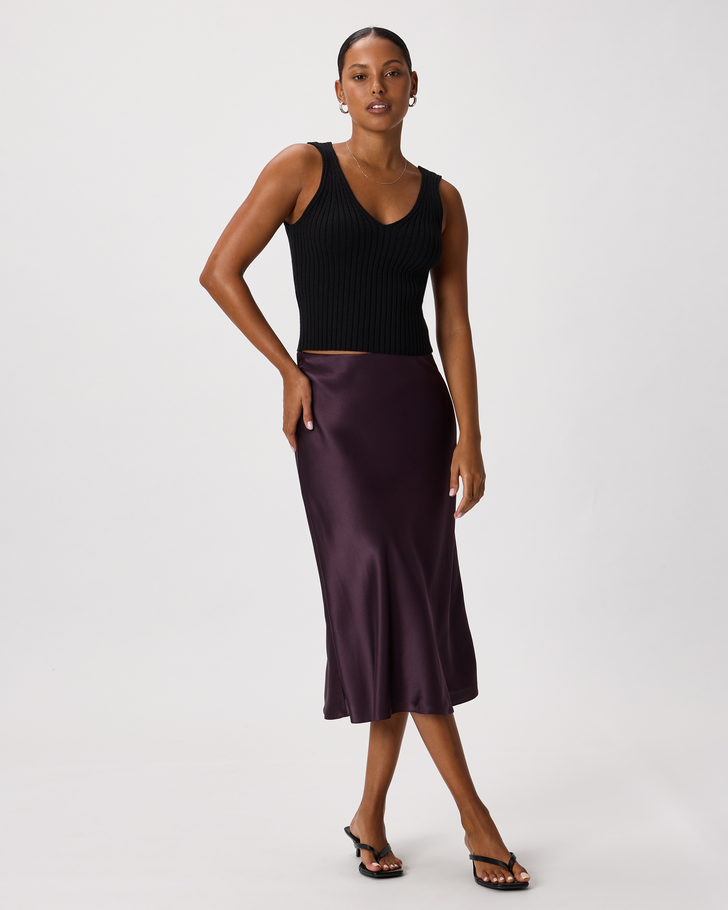 100% Washable Silk Skirt in Deep Orchid Purple