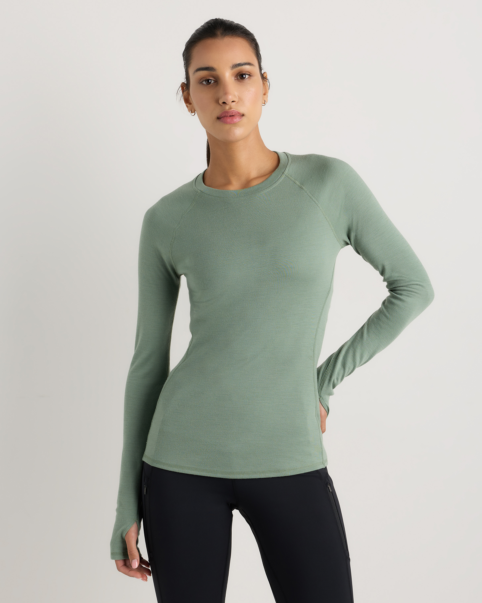 Quince Women's 100% Merino Wool Cold Weather Base Layer Crew Neck Alpaca Sweater