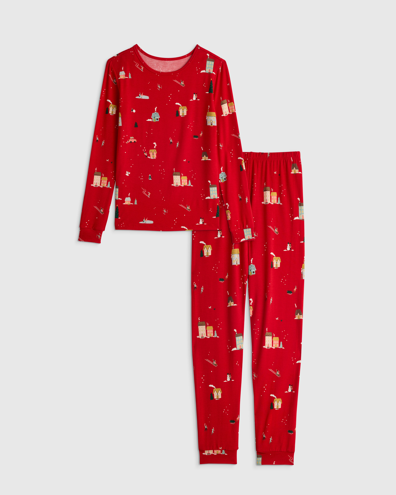 Holiday Scenic Bamboo Long Sleeve and Pant Pajama Set