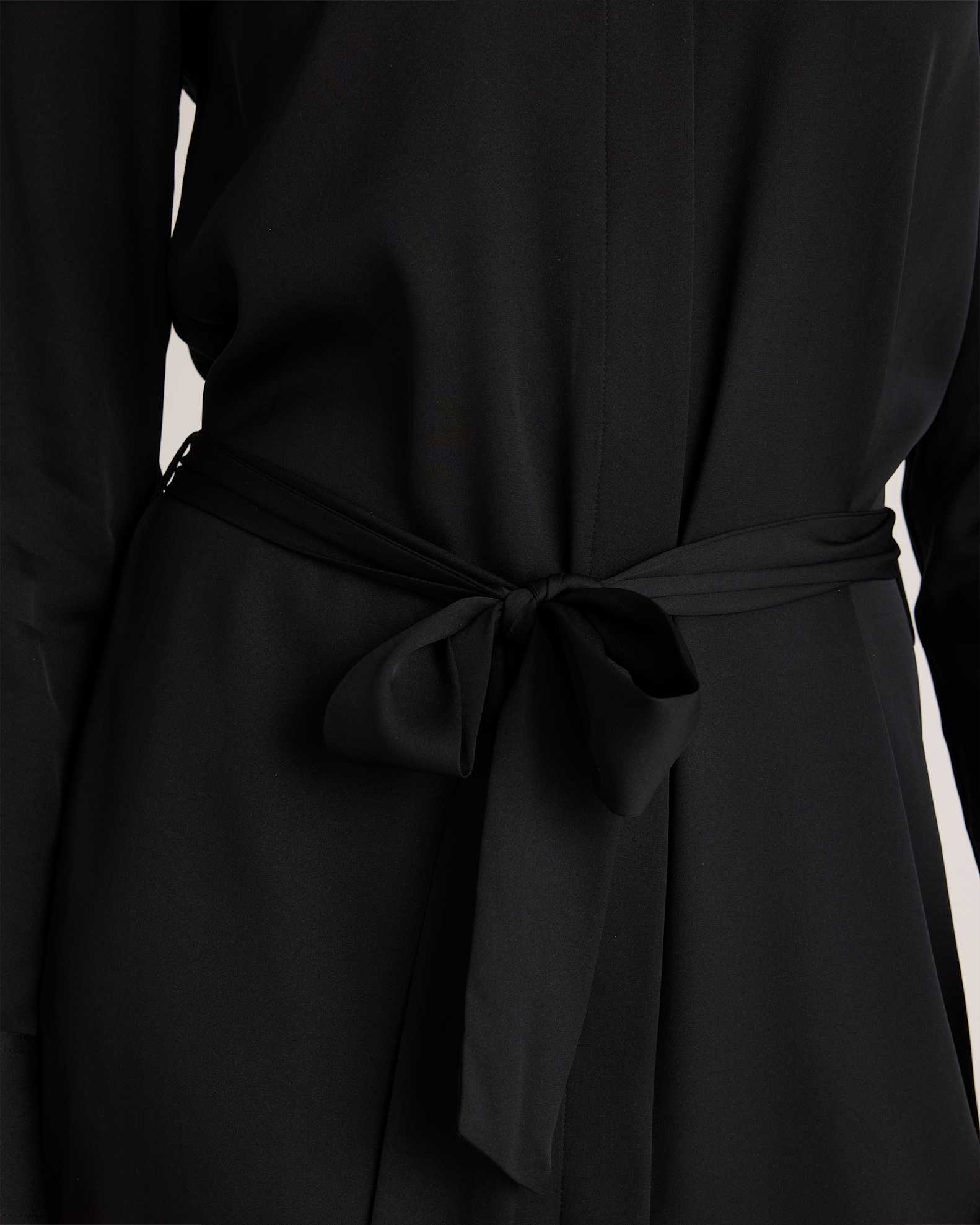 Washable Stretch Silk Shirt Dress in Black Washable Stretch Silk Shirt Dress in Black