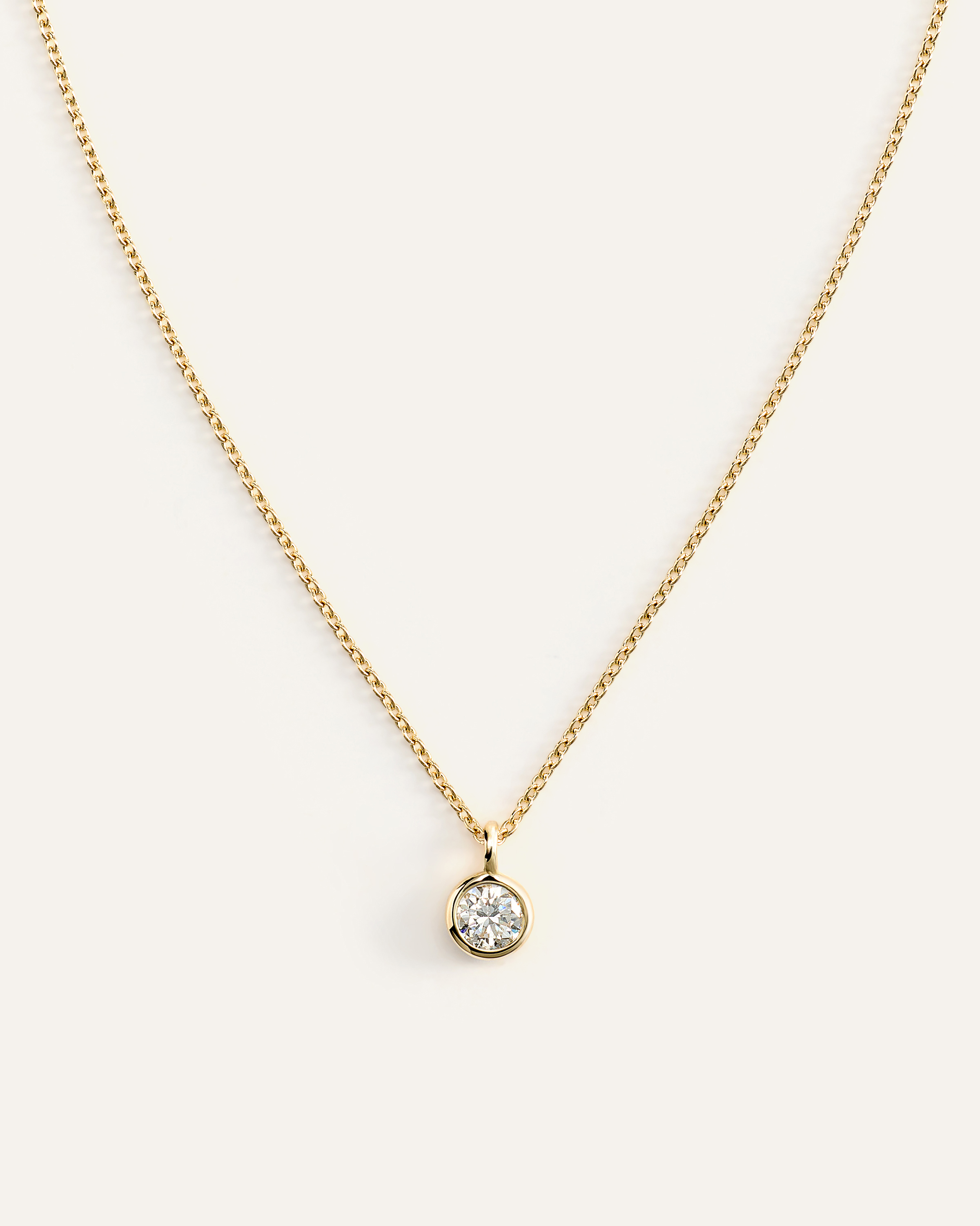 Lab Grown Diamond 14K Gold Birthstone Solitaire Bezel Pendant