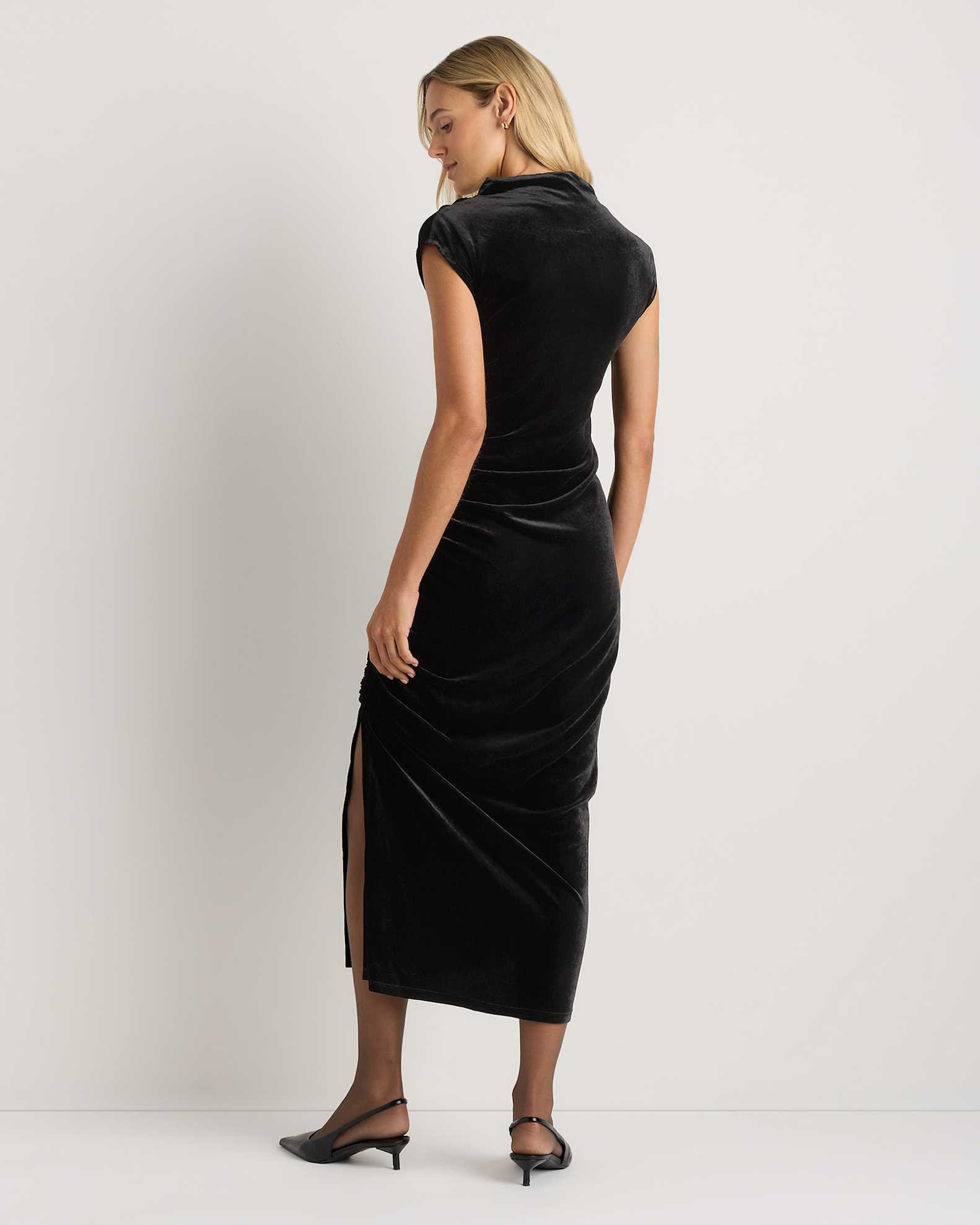 silk ruched midi dress Dull Satin Off The Shoulder Ruched Midi Dress