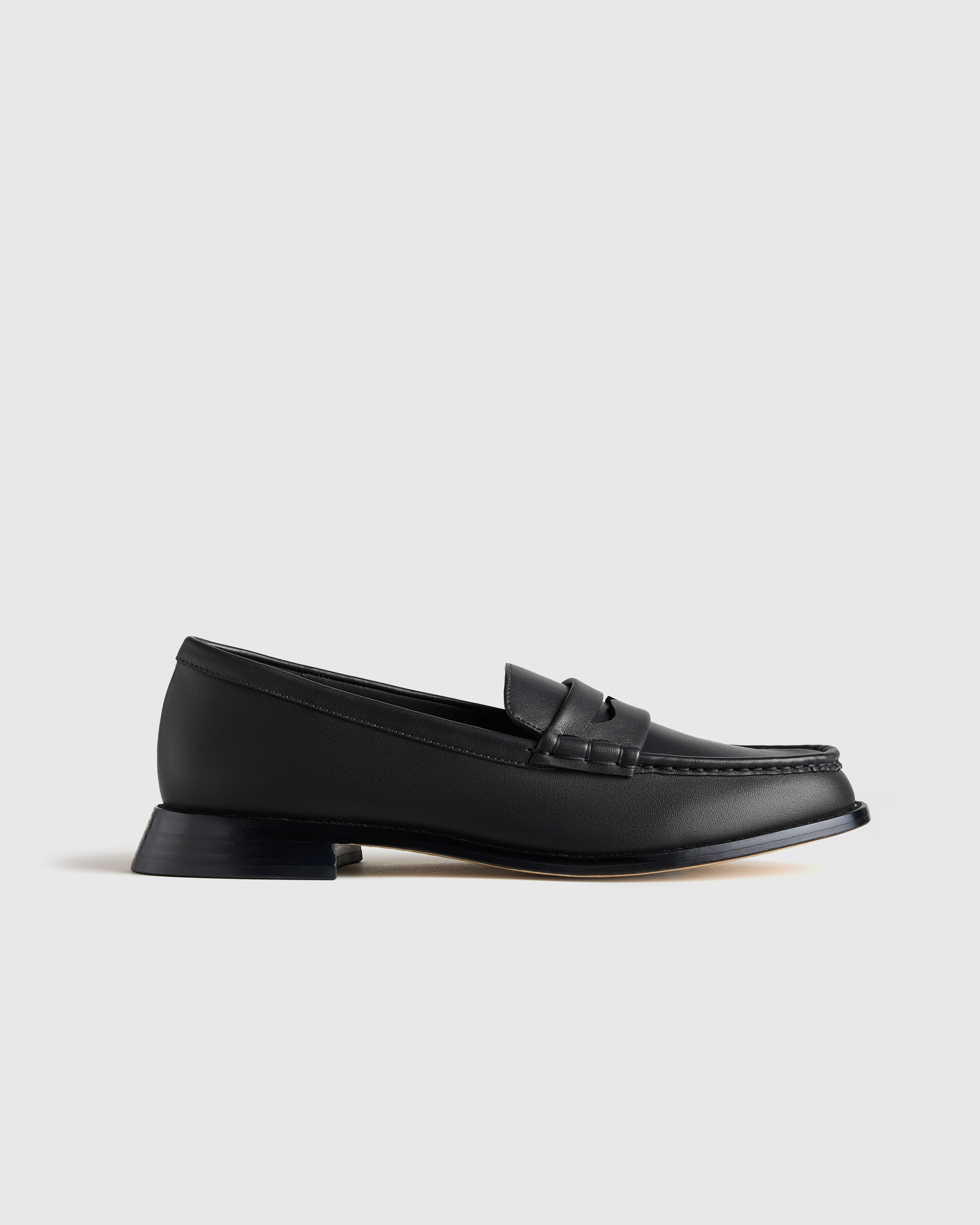 Black Italian Leather Penny Loafer