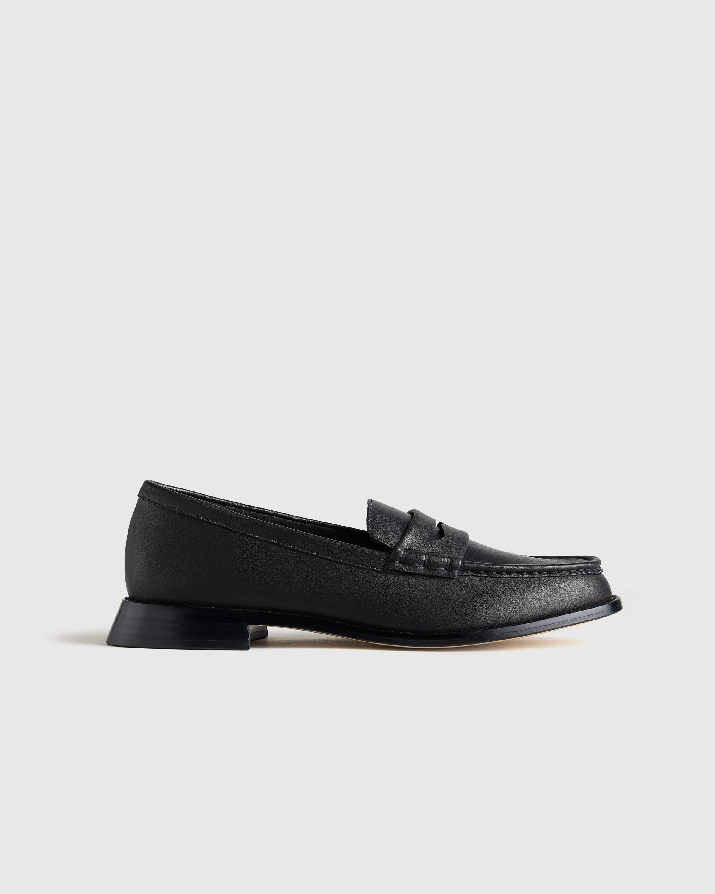 Black Italian Leather Penny Loafer