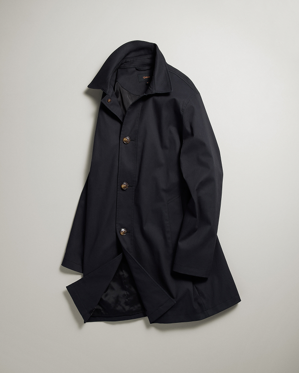Midnight Black Comfort Stretch Trench Coat