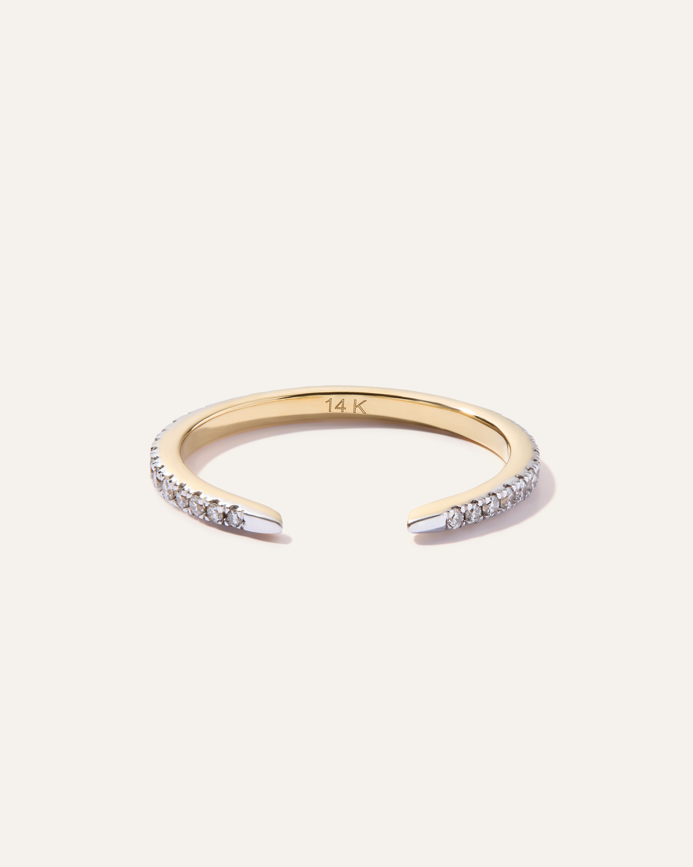 Yellow Gold 14K Diamond Open Claw Ring