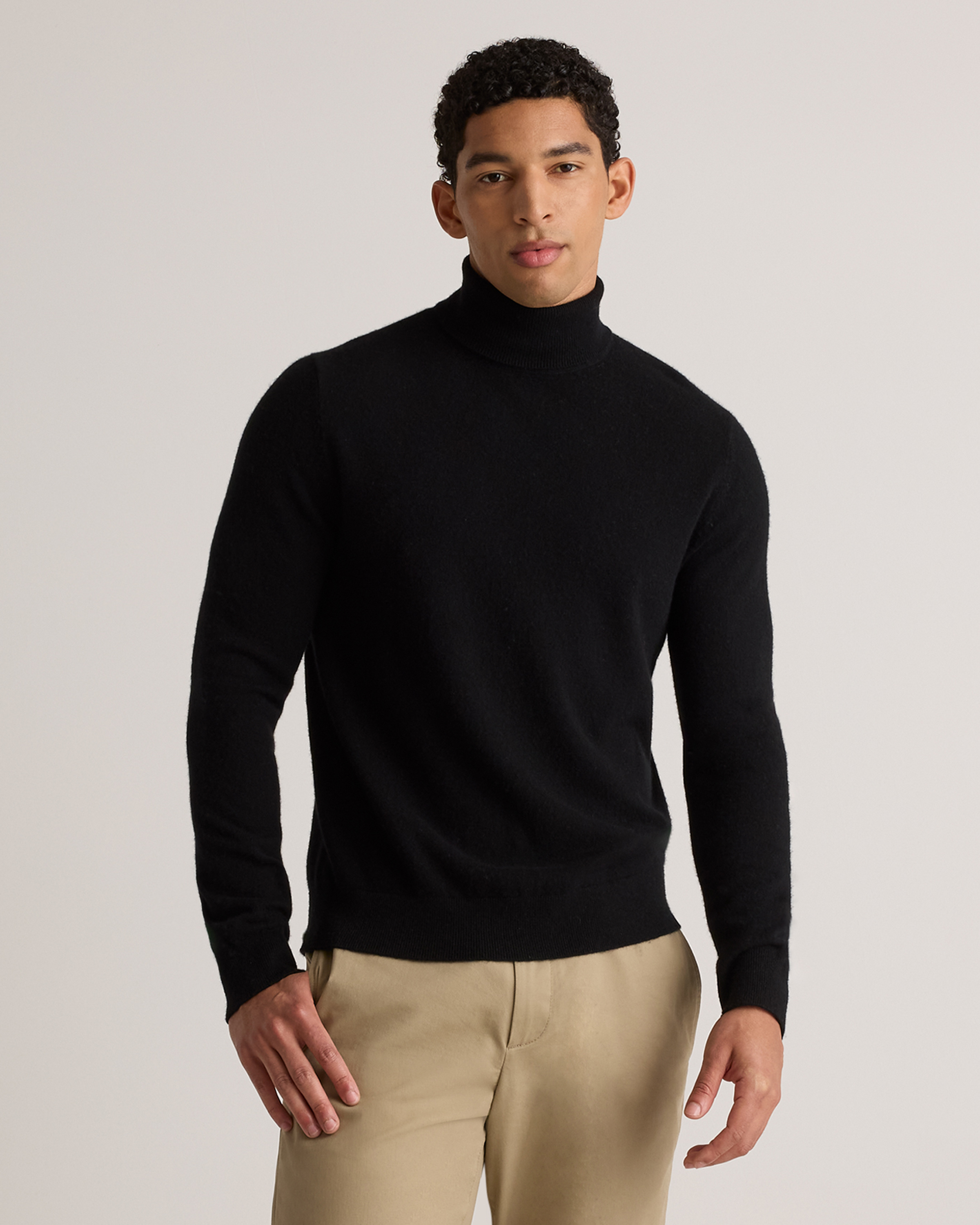 Black Mongolian Cashmere Turtleneck Sweater